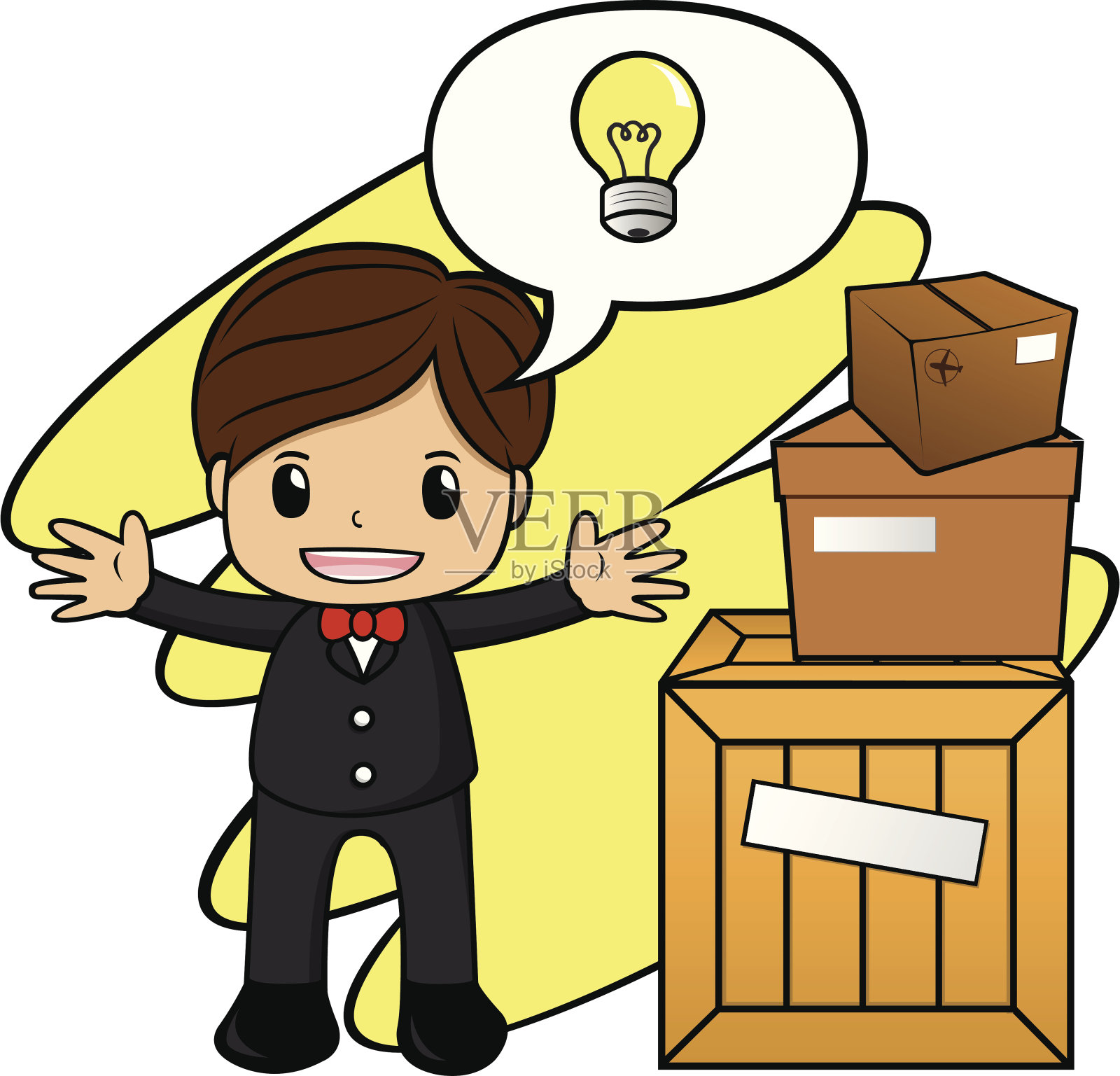 商务人士的演讲泡泡插画图片素材