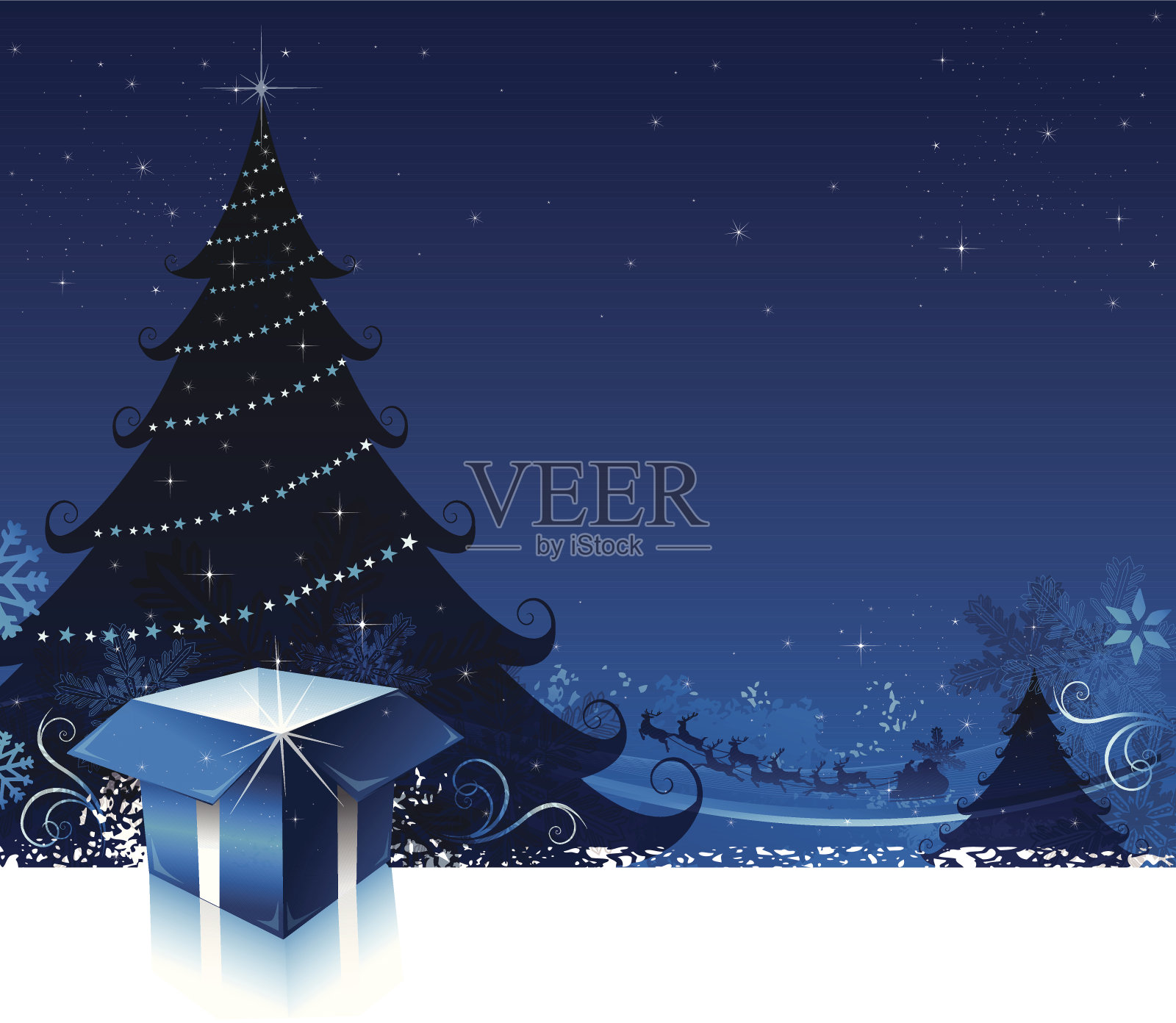 圣诞贺卡背景插画图片素材