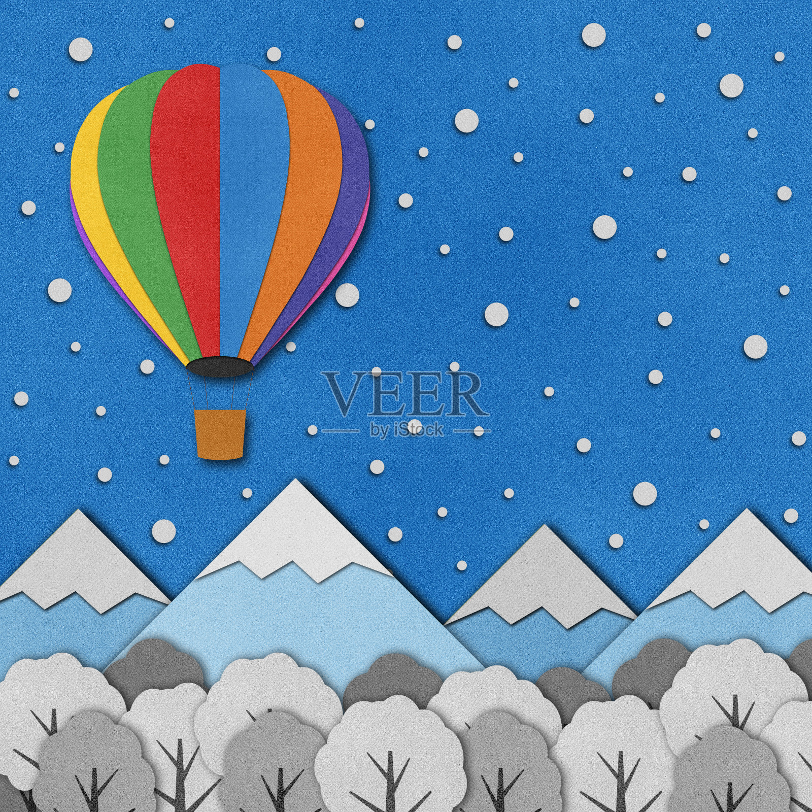 气球再造纸背景插画图片素材