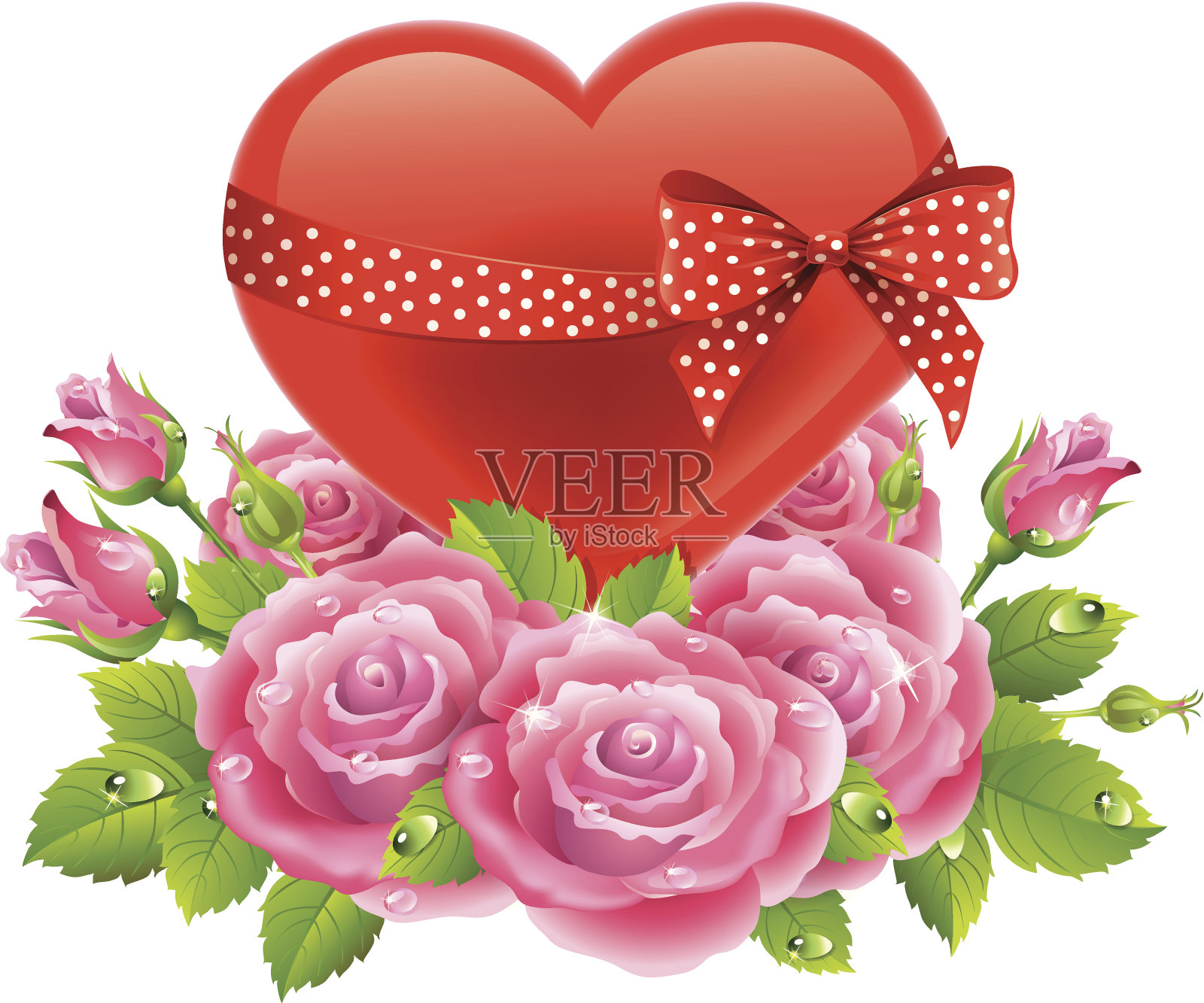 心中的玫瑰插画图片素材