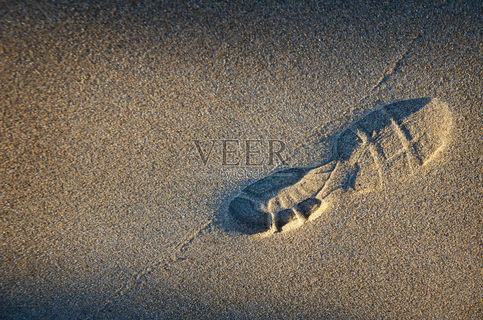 沙滩上的脚印照片摄影图片