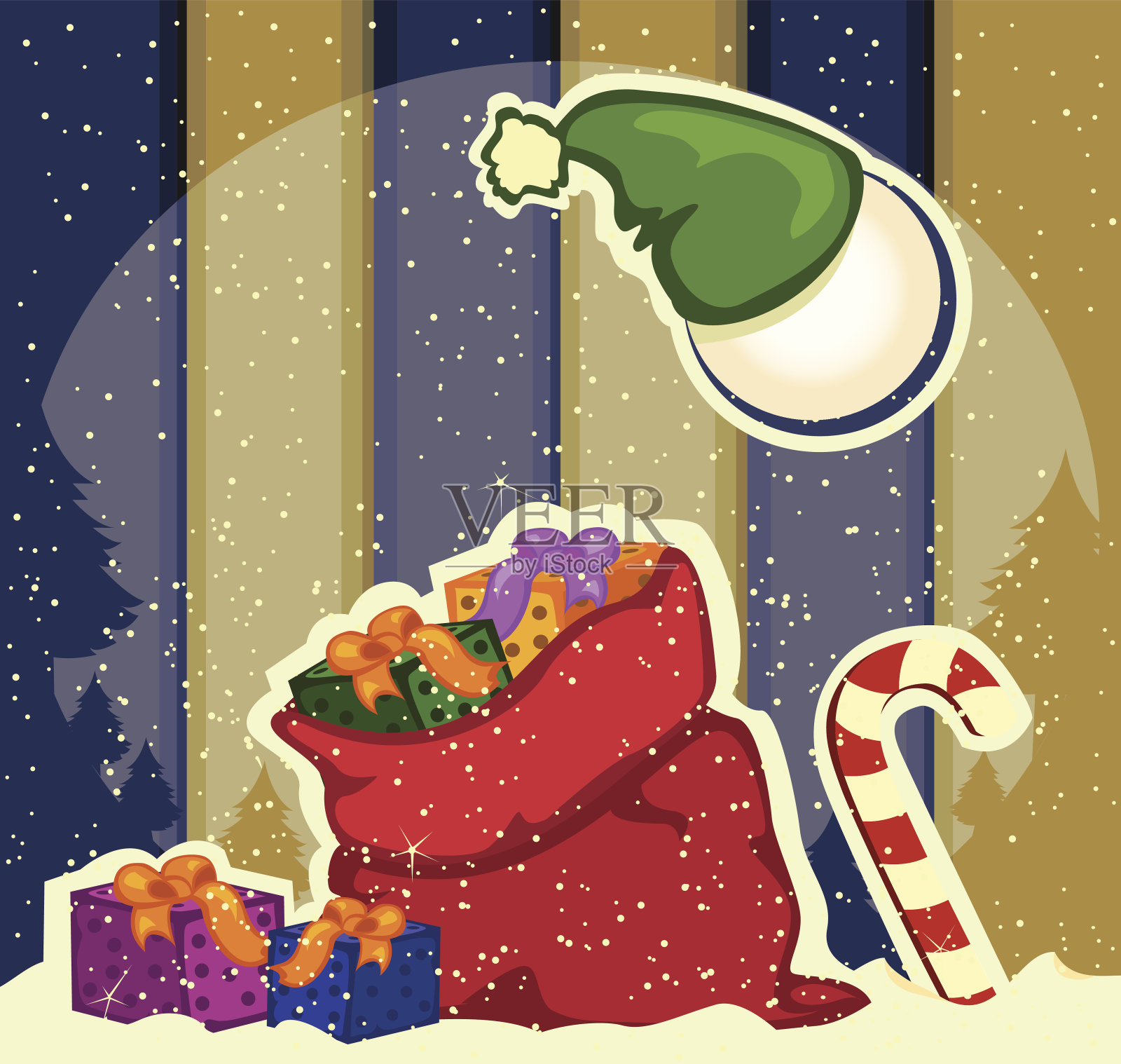 的圣诞贺卡插画图片素材