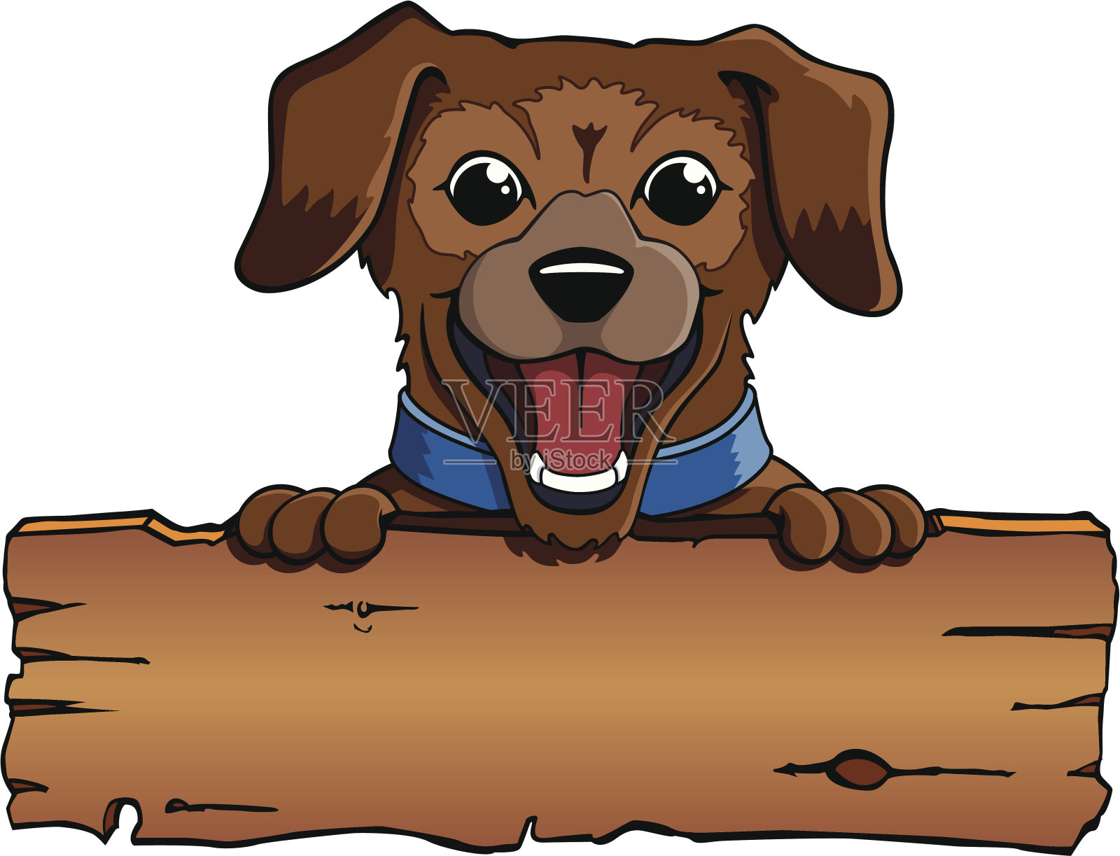 微笑的杂种狗横幅插画图片素材