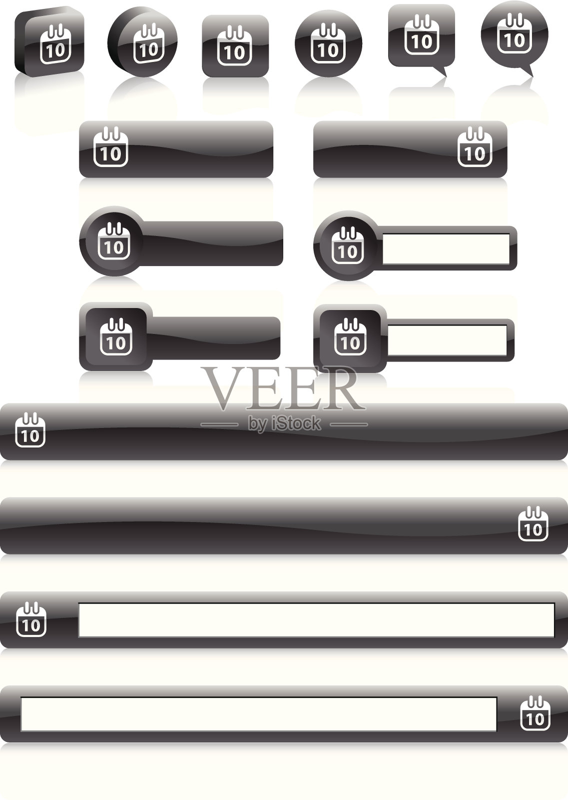 日期按钮和图标插画图片素材