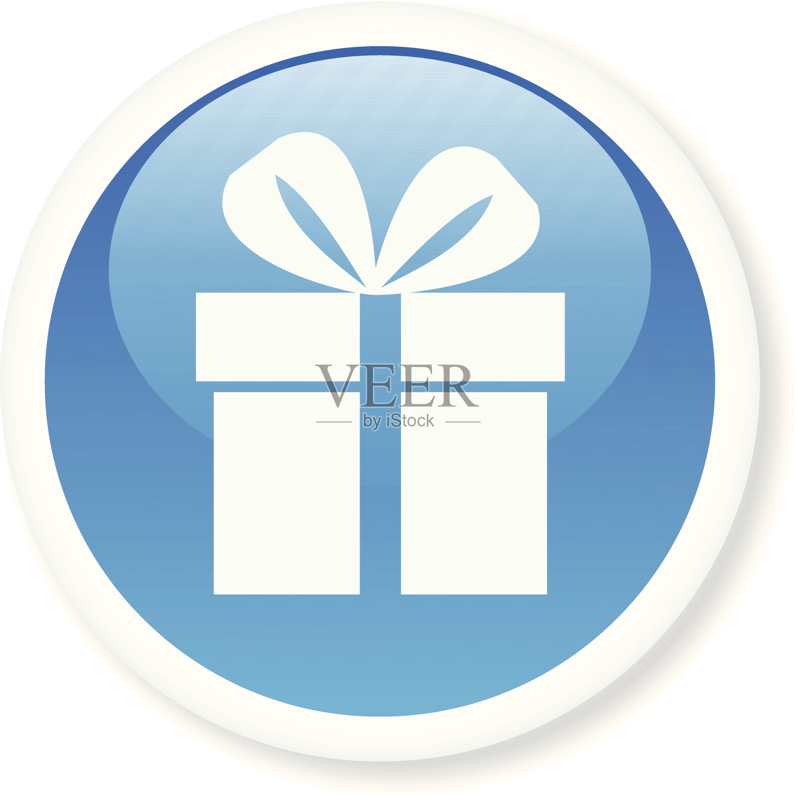 蓝色和白色闪亮的礼物图标图标素材