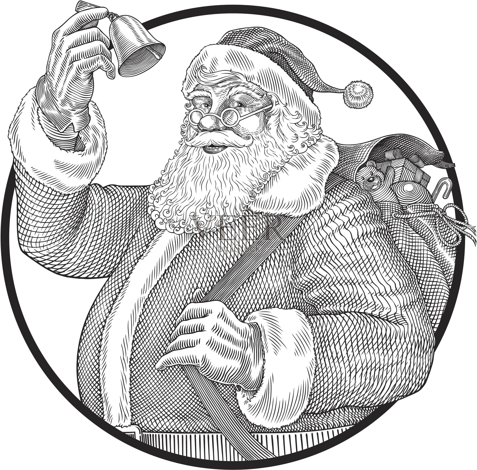 圣诞钟声插画图片素材