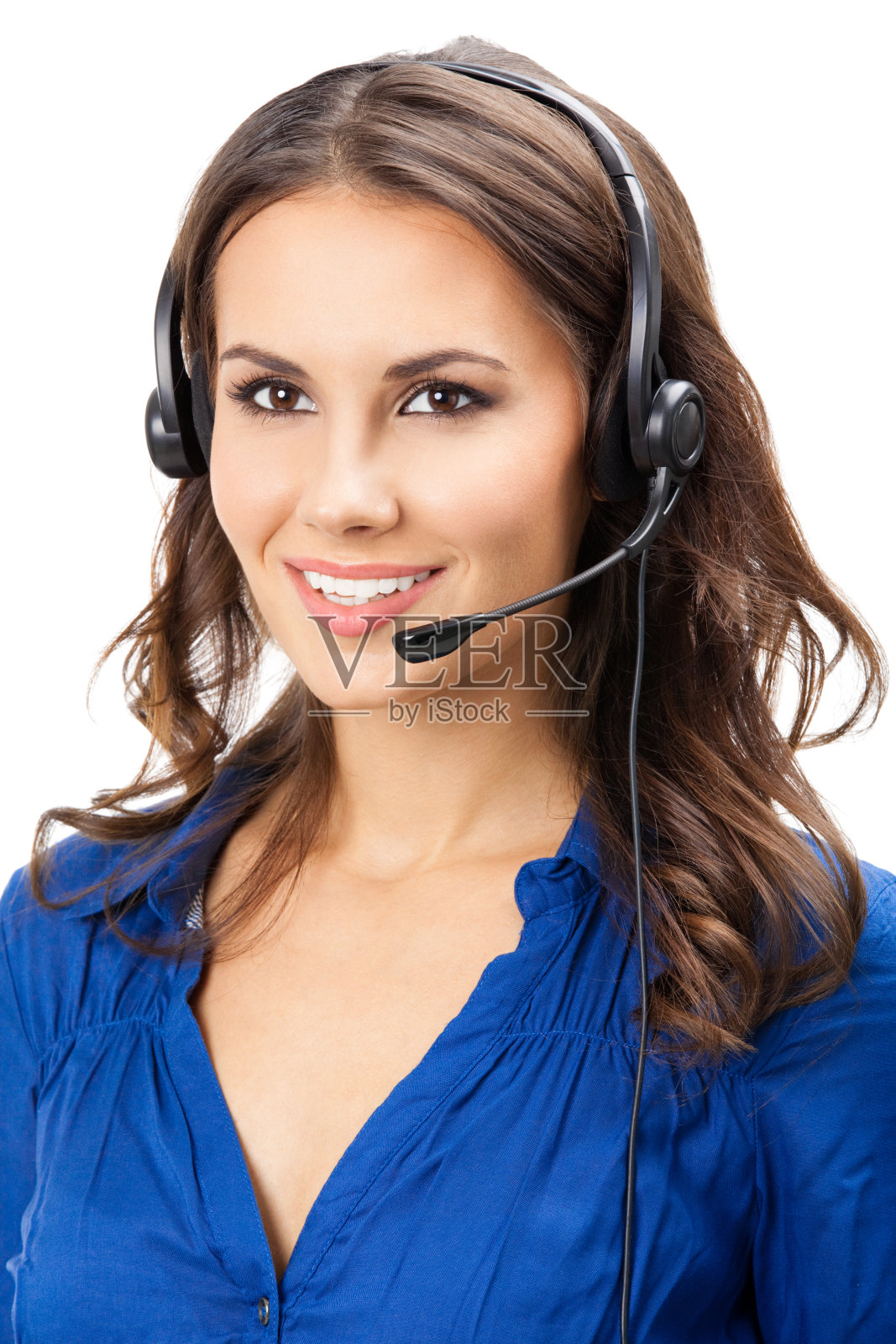 支持电话接线员耳机，隔离照片摄影图片