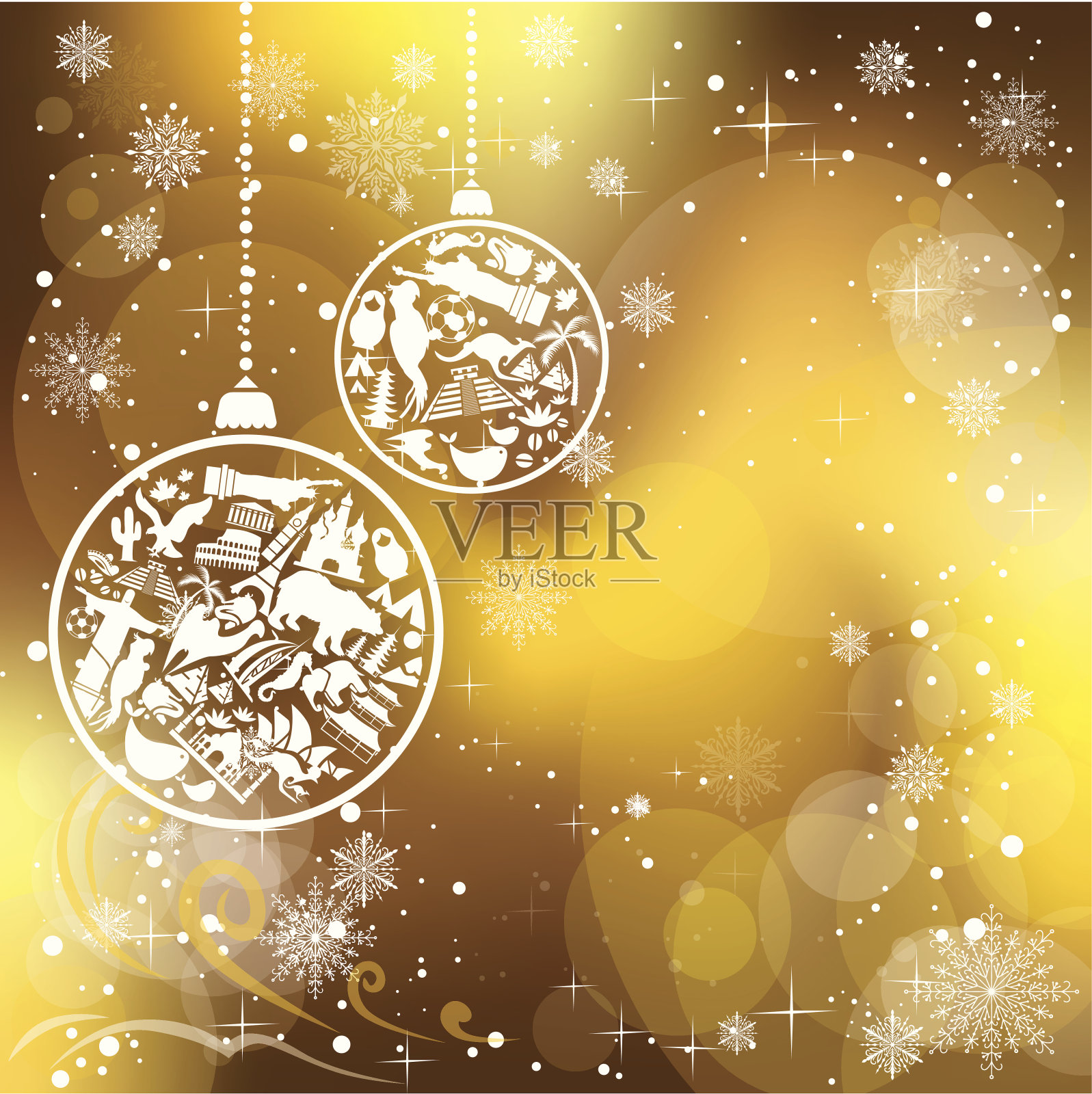 带有标志的圣诞卡插画图片素材