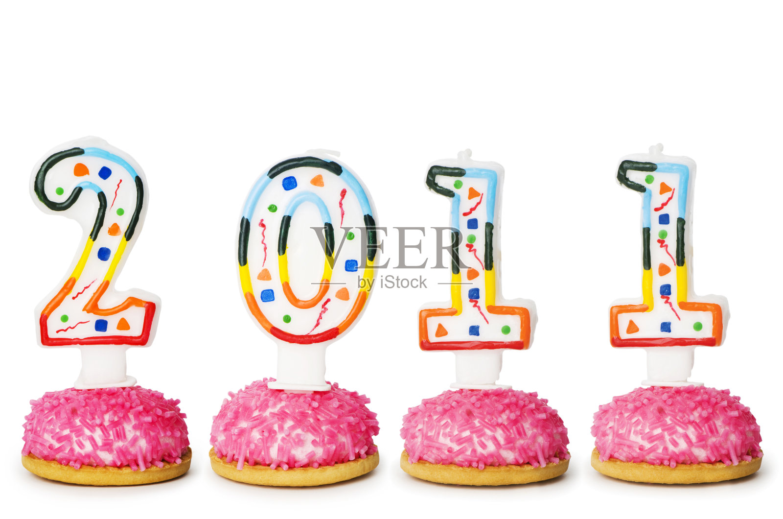 2011年用蛋糕蜡烛做的照片摄影图片