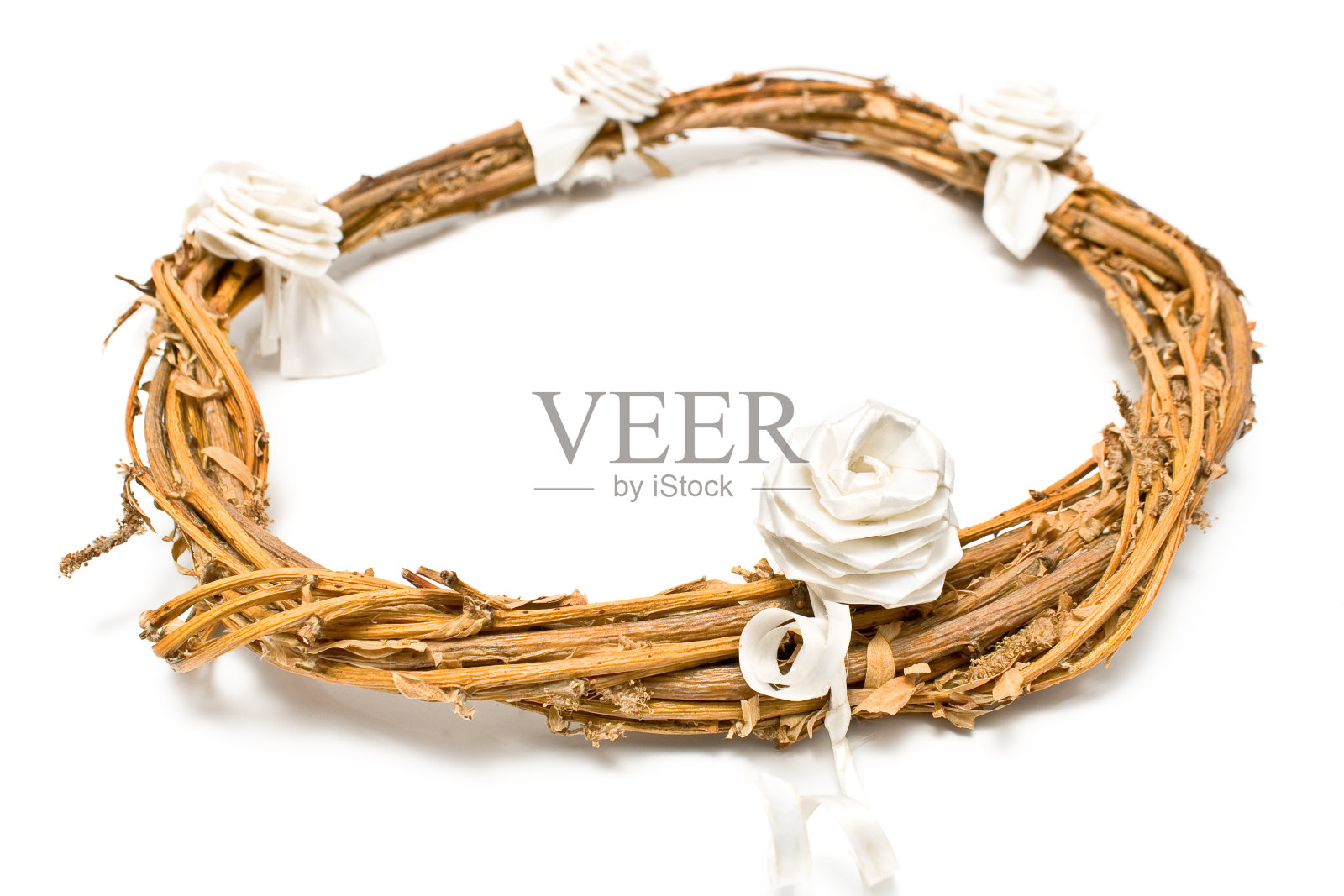 柳枝干枝花环照片摄影图片