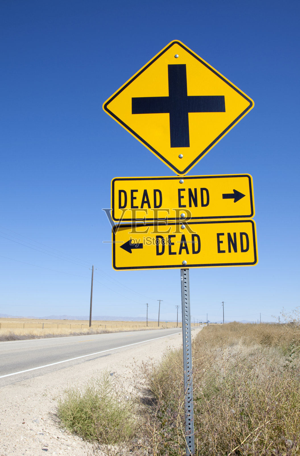 高速公路上的死胡同标志照片摄影图片