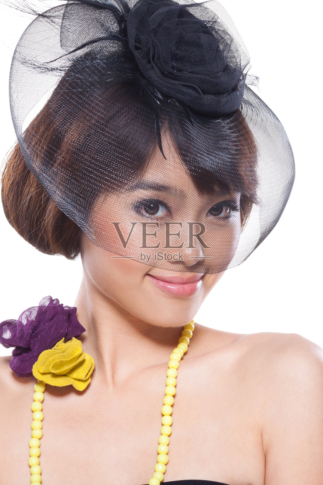 单身亚洲年轻模特肖像照片摄影图片