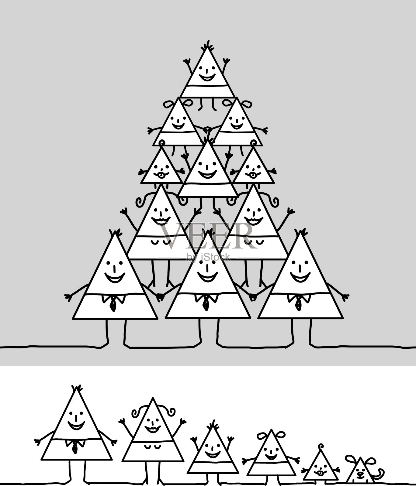 有趣的三角形的家庭照片摄影图片