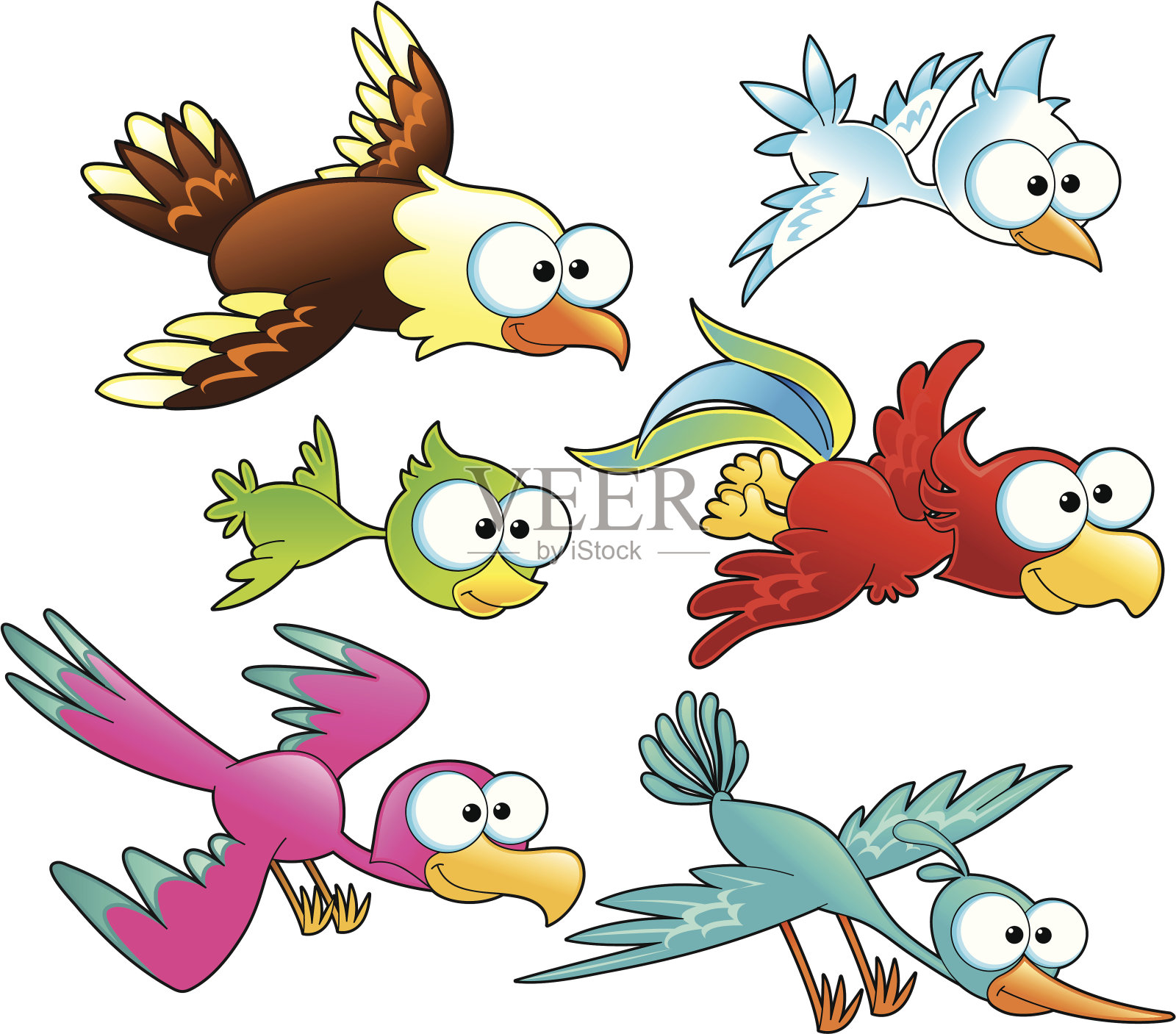 家庭的鸟类插画图片素材