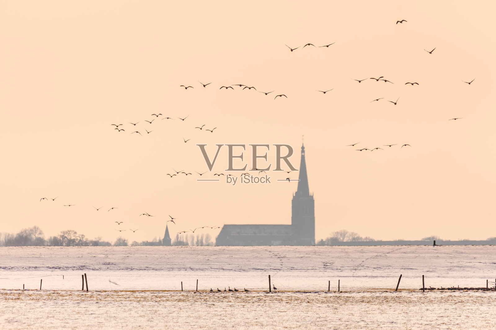 冬天的荷兰教堂照片摄影图片