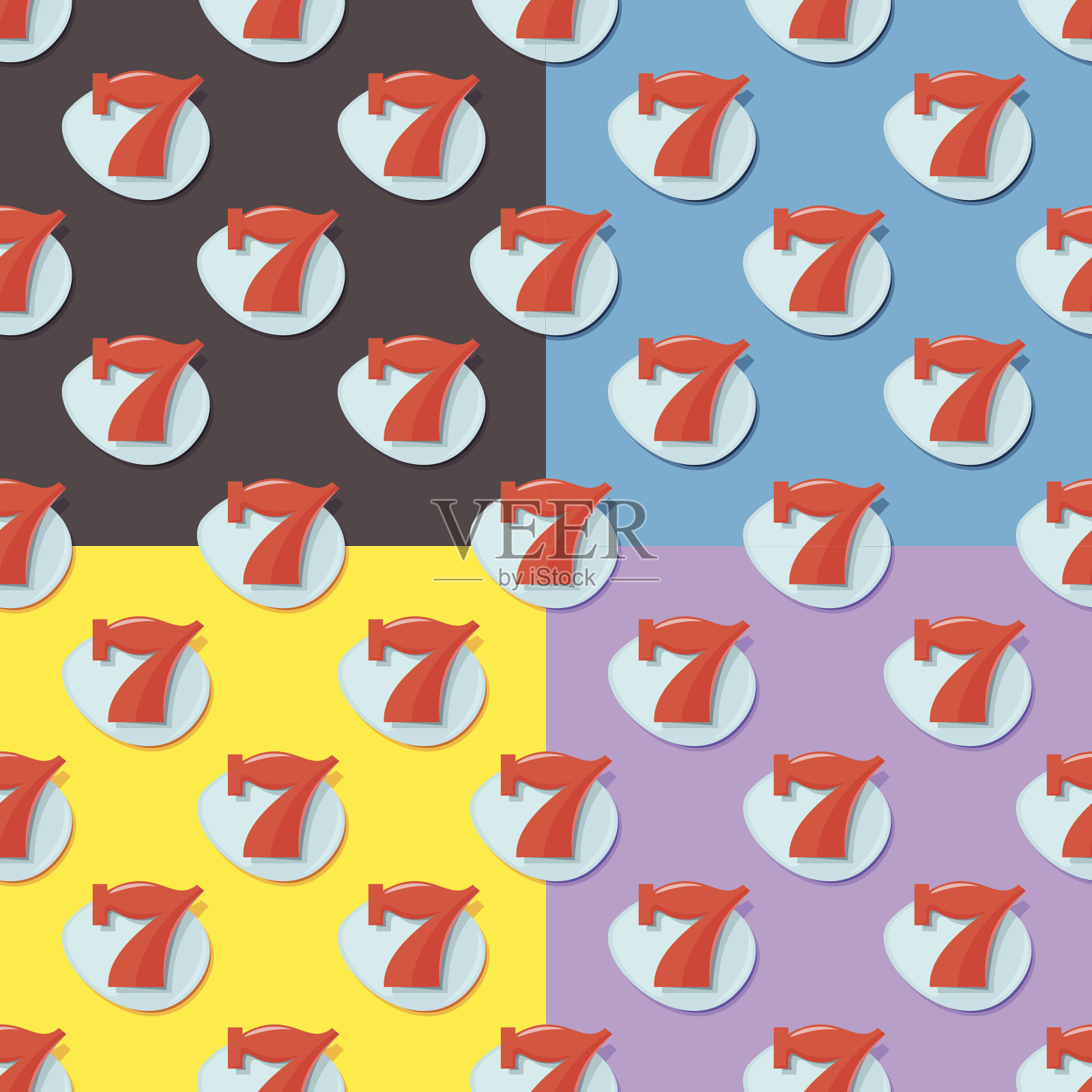 老虎机图标图案2 |彩虹收藏插画图片素材