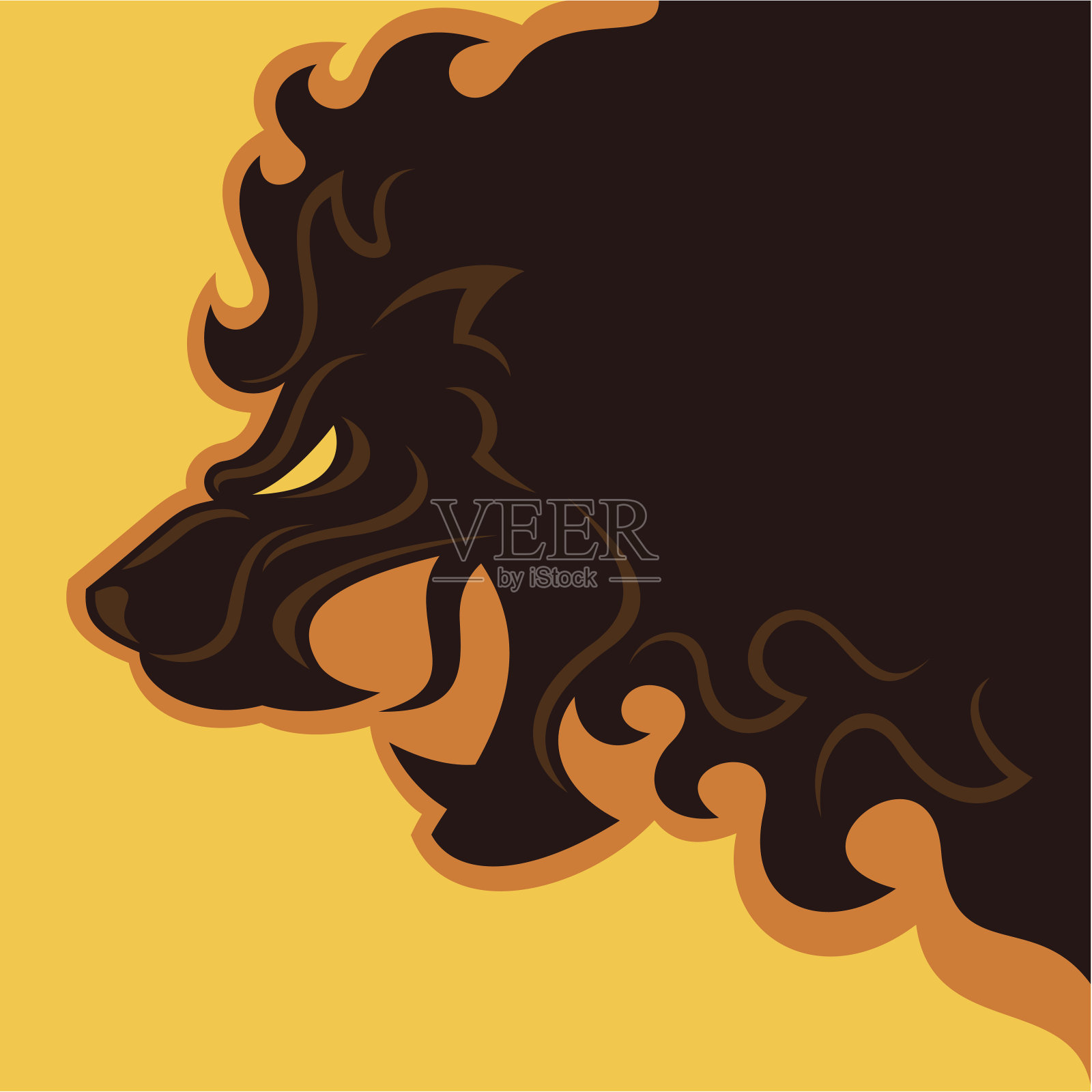 狮子的头。插画图片素材