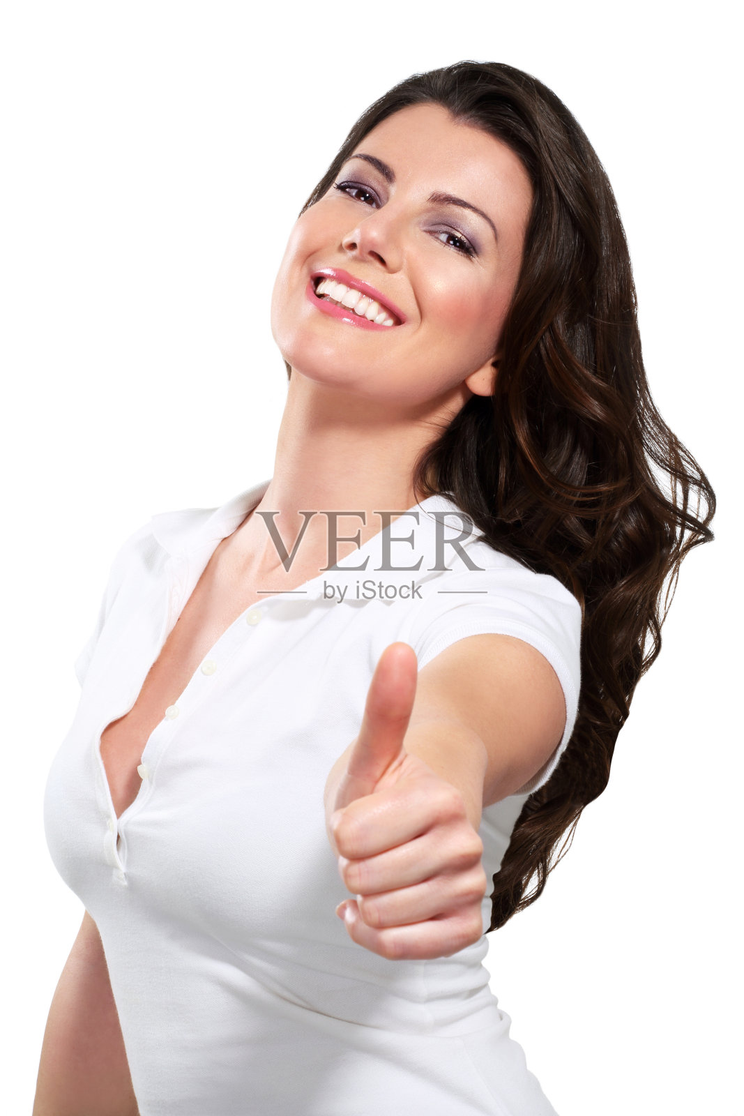 竖起大拇指的女人照片摄影图片