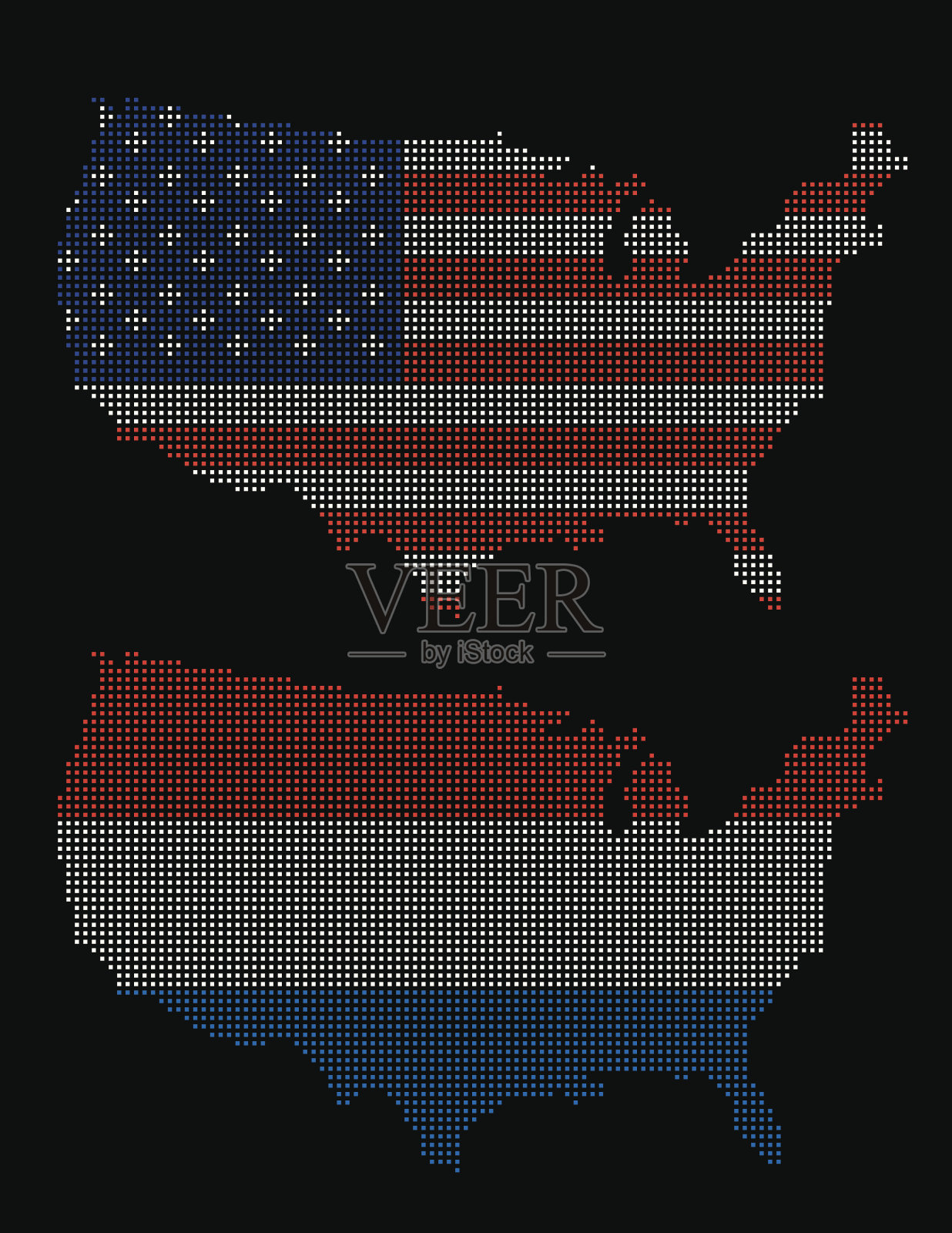 美国红、白、蓝像素艺术插画图片素材