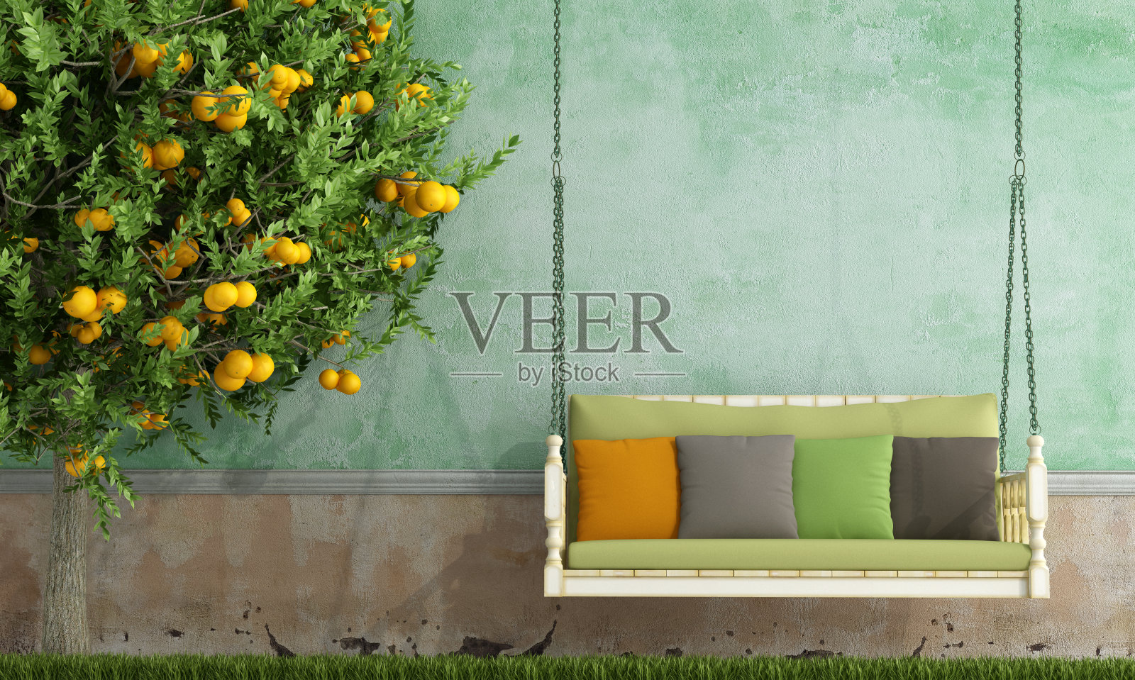 老式花园摇摆照片摄影图片