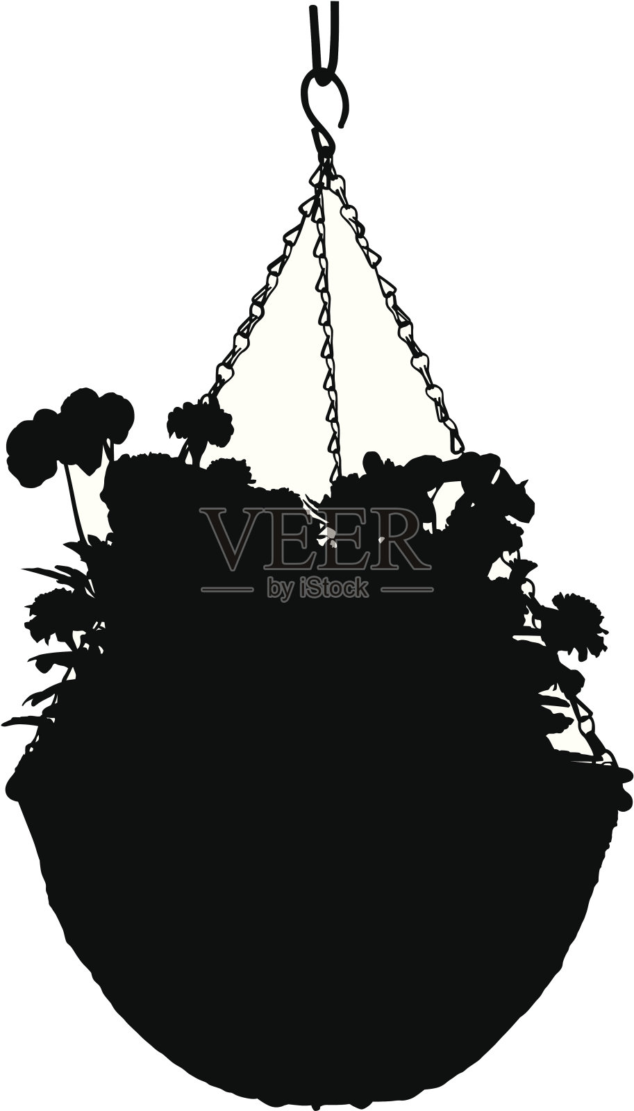 吊篮轮廓插画图片素材