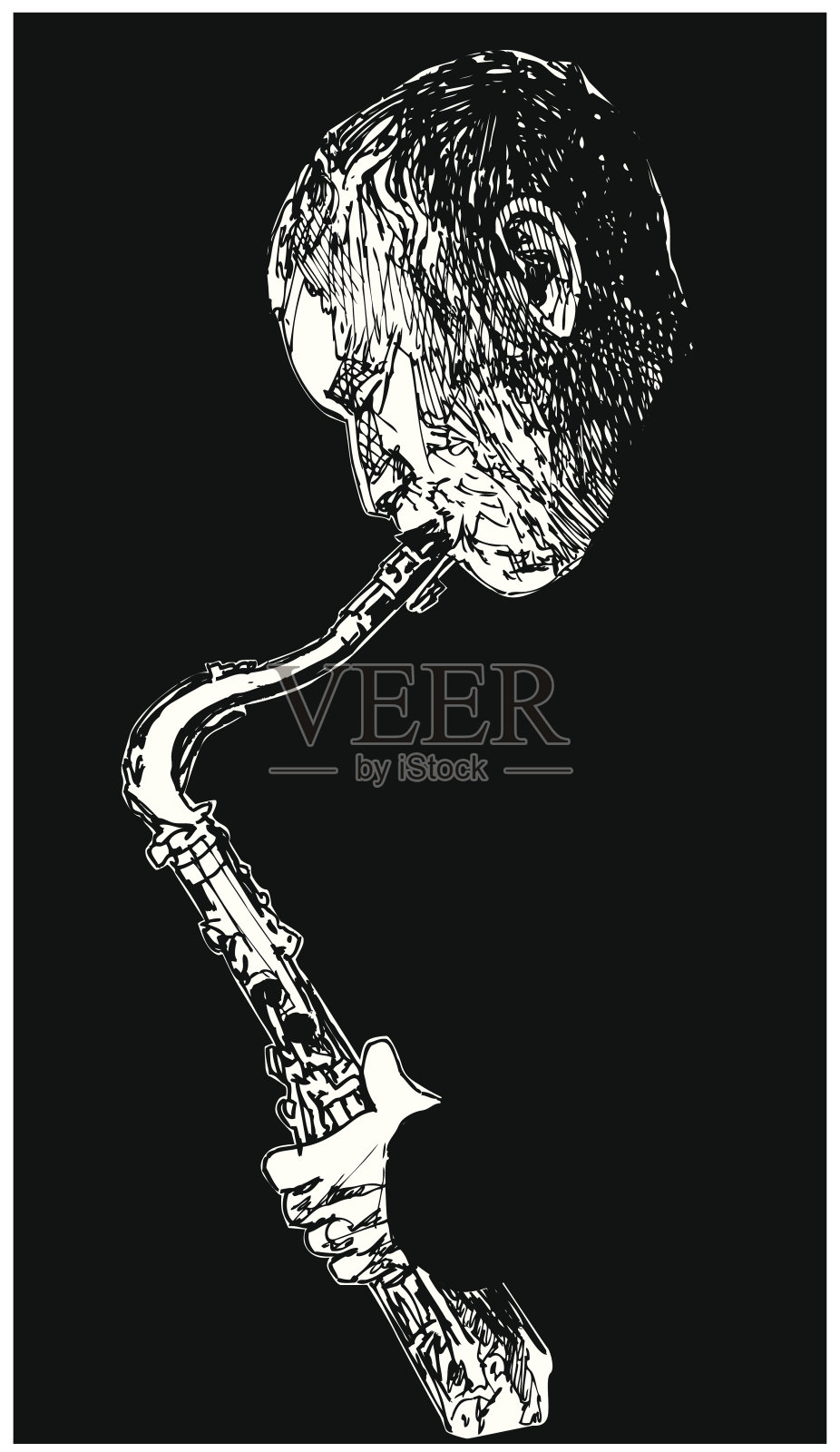 爵士萨克斯插画图片素材