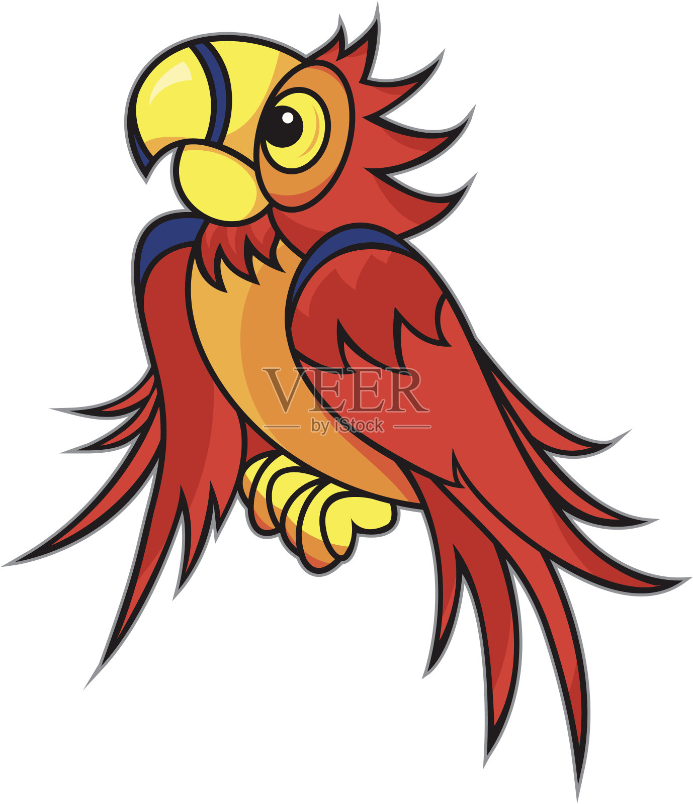 红色的鹦鹉插画图片素材