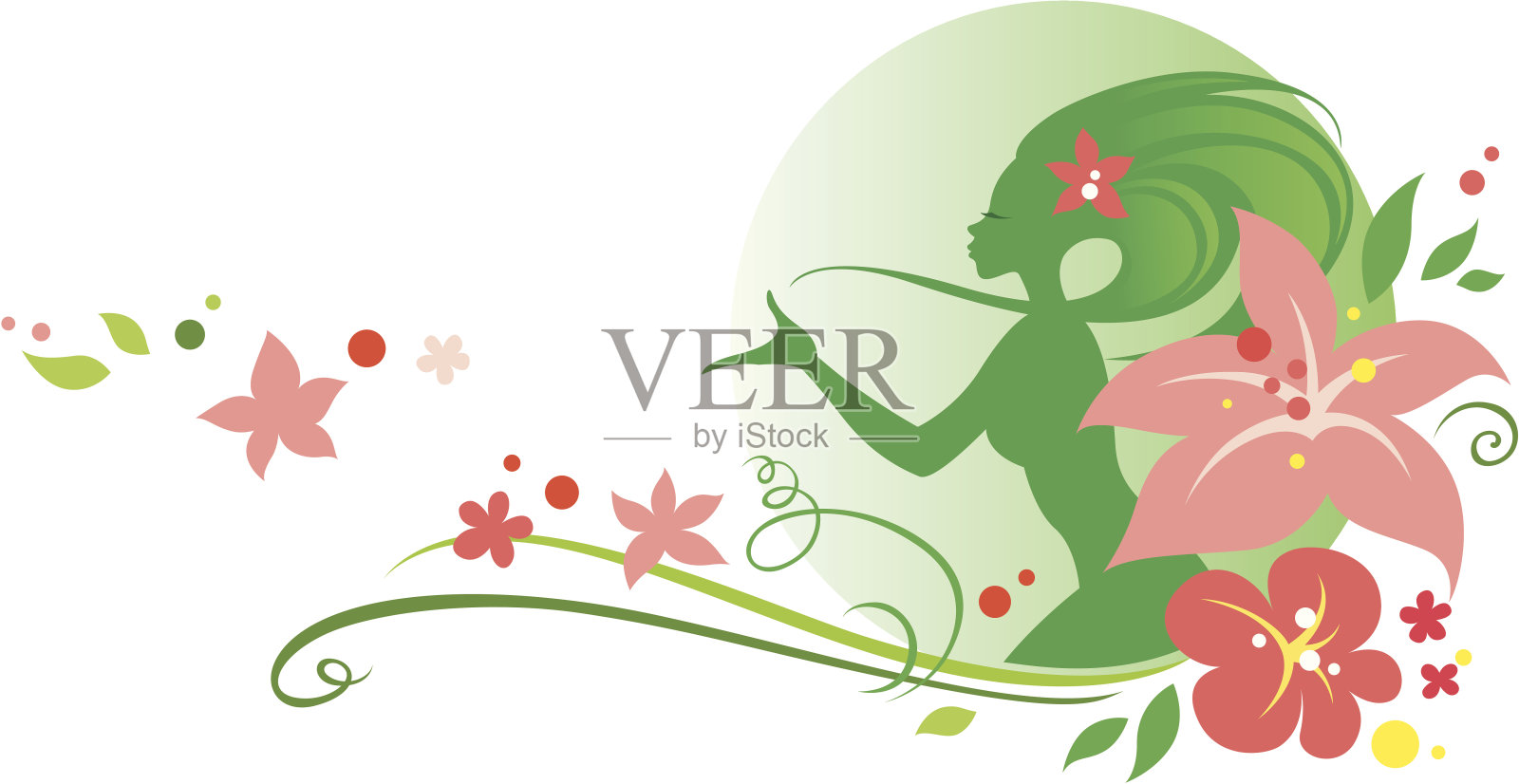 大自然母亲夏季头插画图片素材