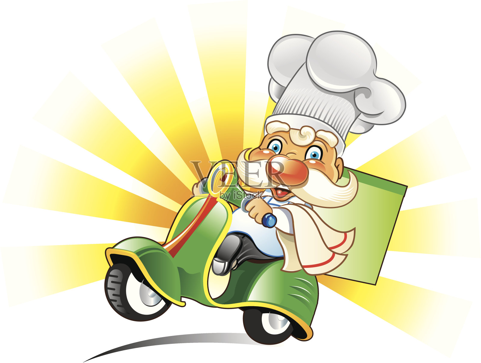 老板滑板车插画图片素材