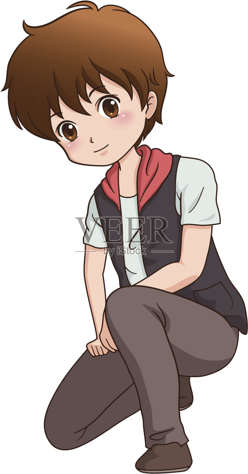 坐在椅子上的男孩设计元素图片