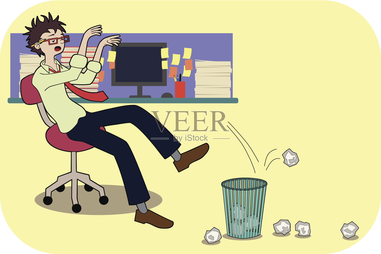 无聊的员工插画图片素材