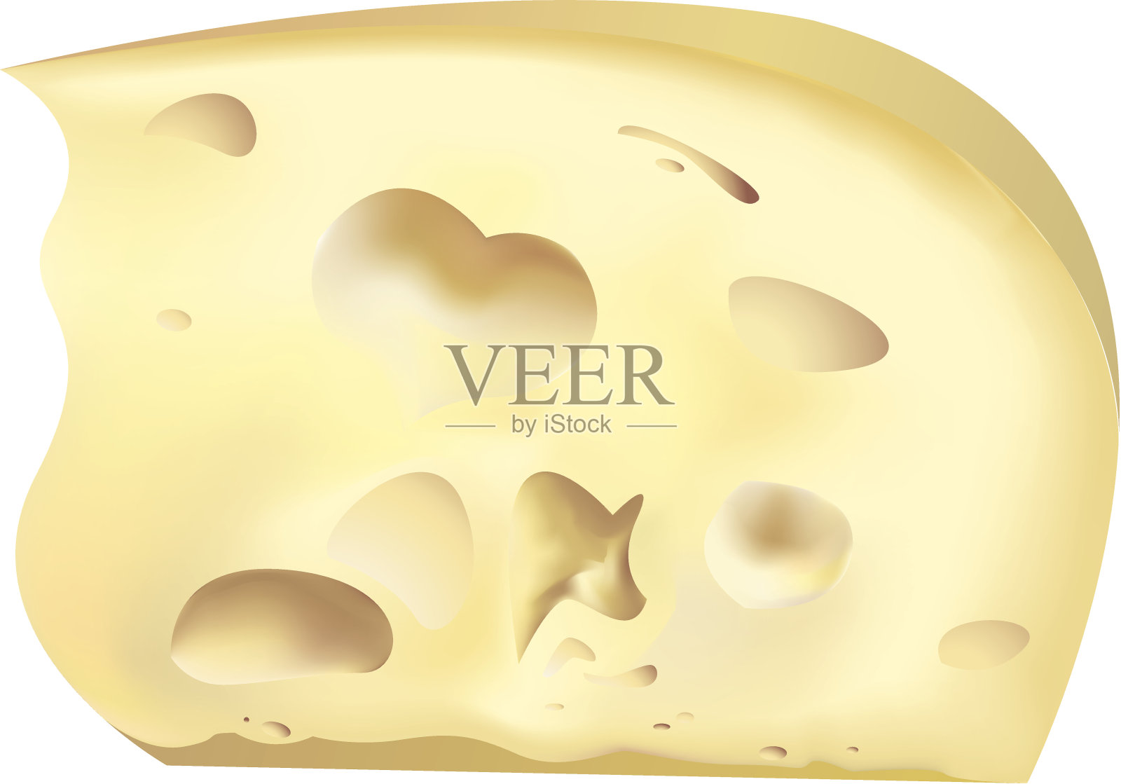 白色背景下的奶酪片特写镜头设计元素图片