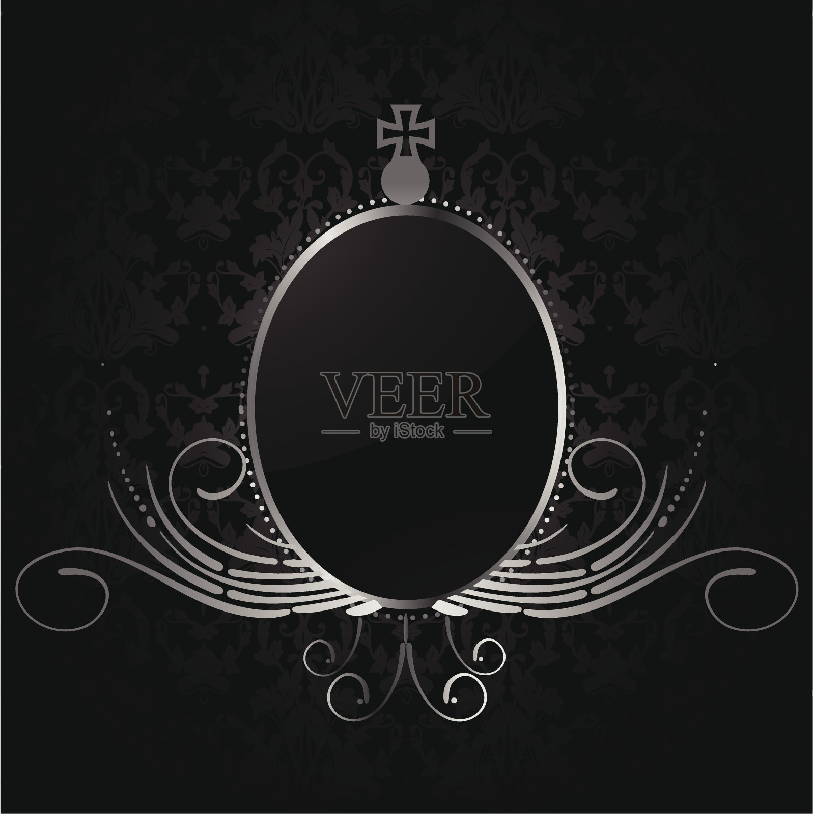 皇家背景与银色框架。向量插画图片素材
