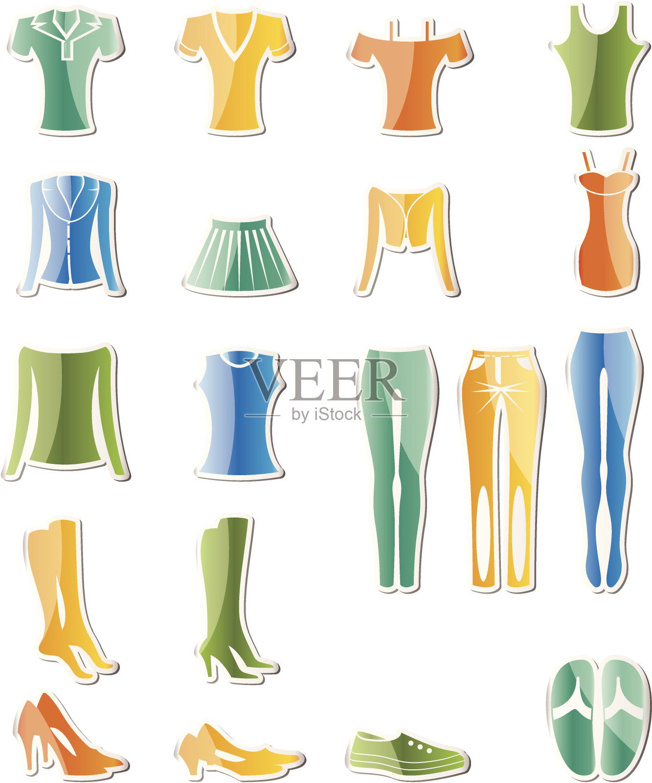 女人和女性服装的图标插画图片素材