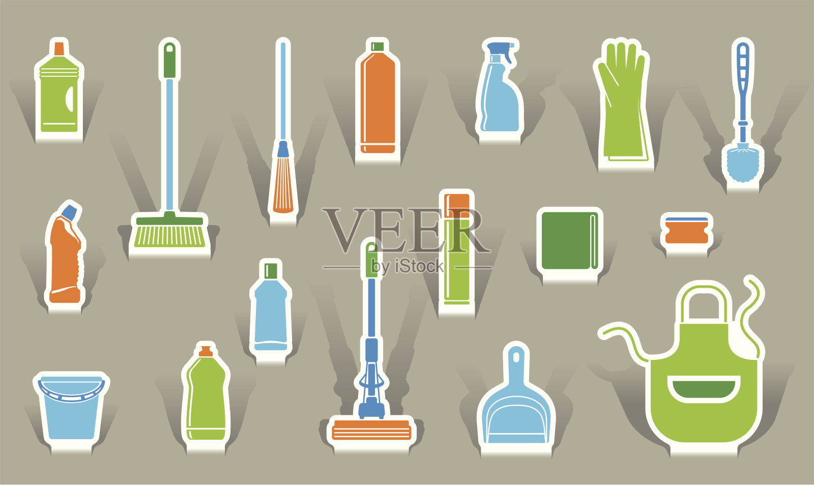 配件和清洁工具的图标插画图片素材
