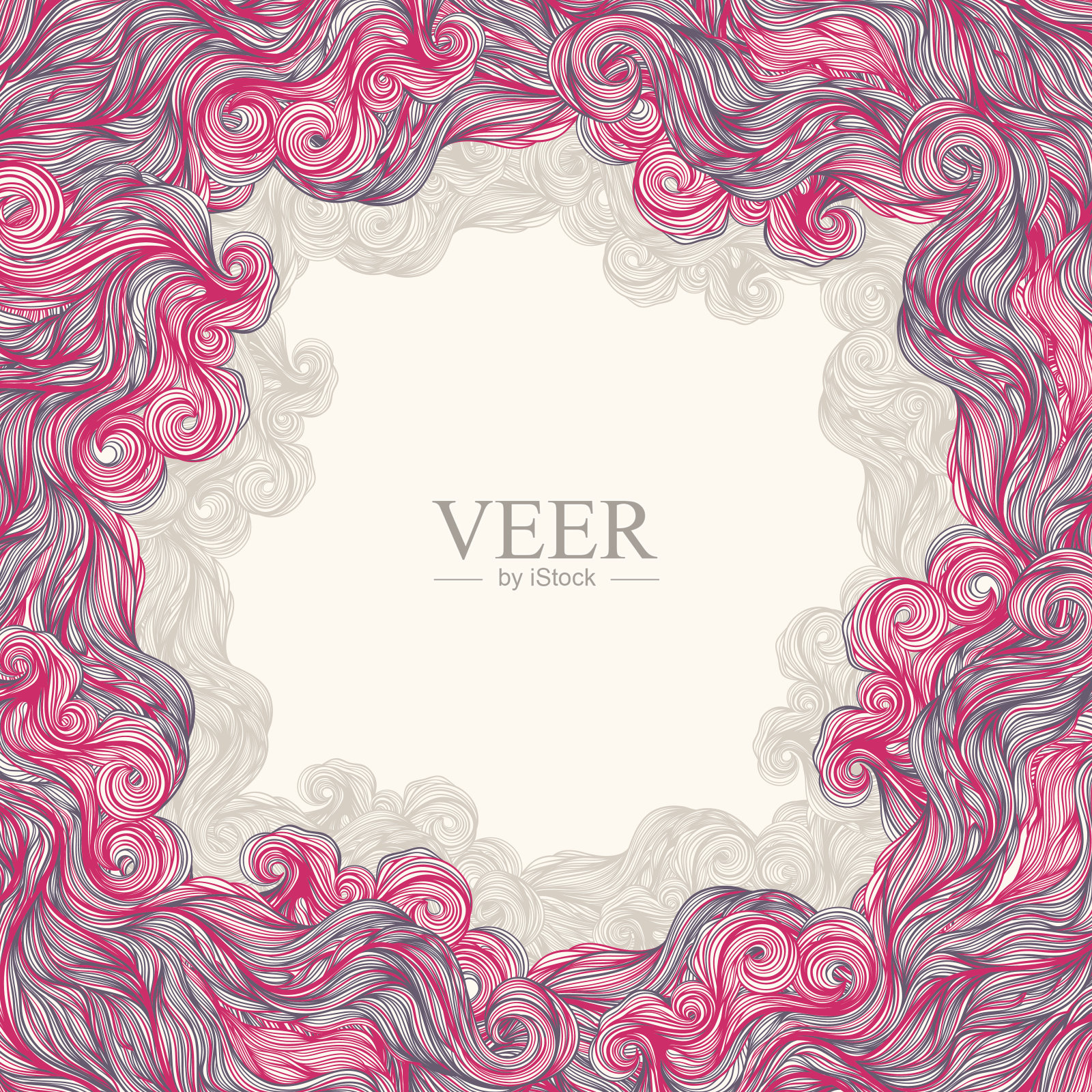 框架与紫色漩涡插画图片素材