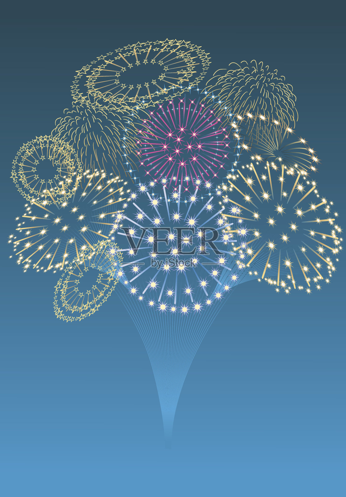 一个烟花花束的图像插画图片素材