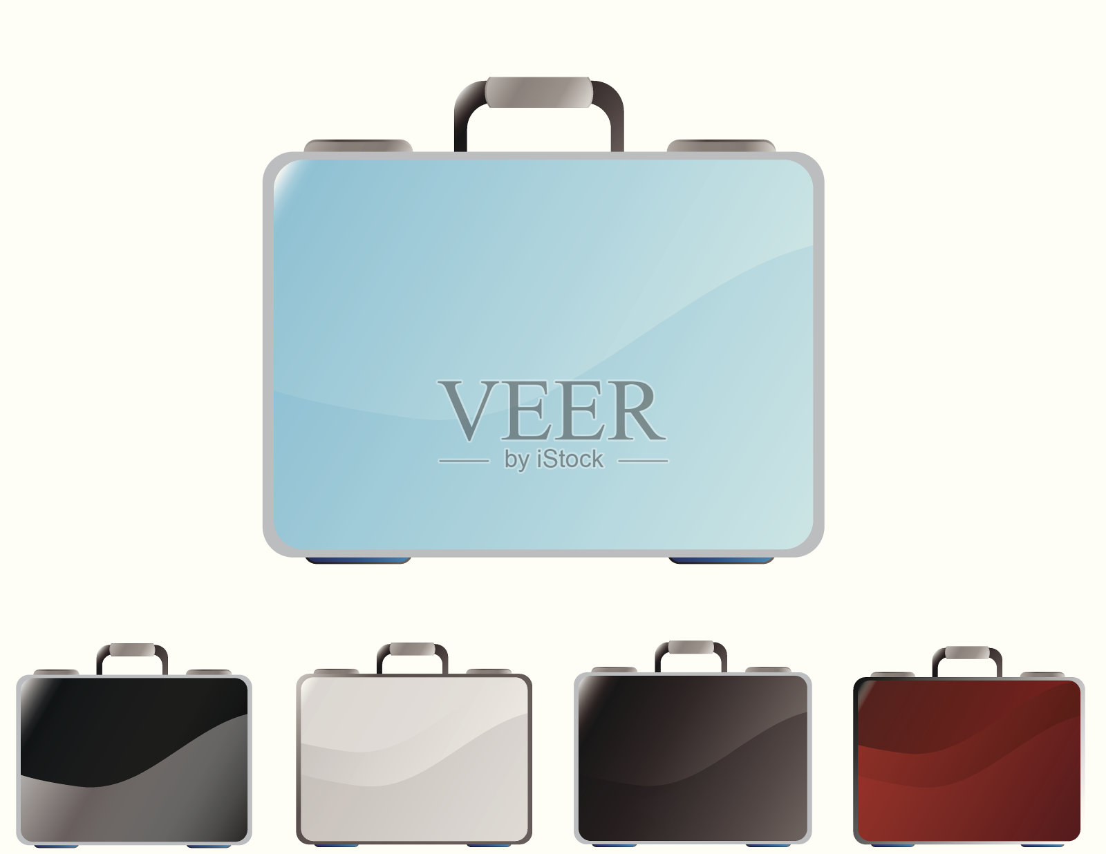 一个矢量公文包的图标集插画图片素材