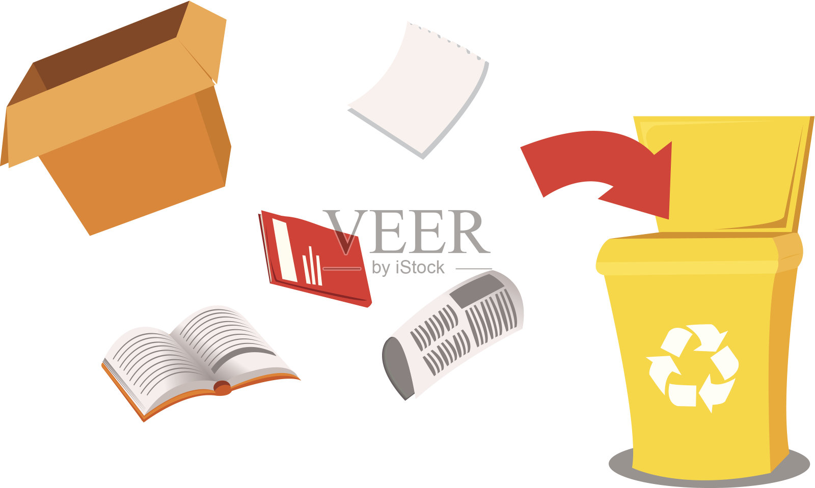 回收纸插画图片素材