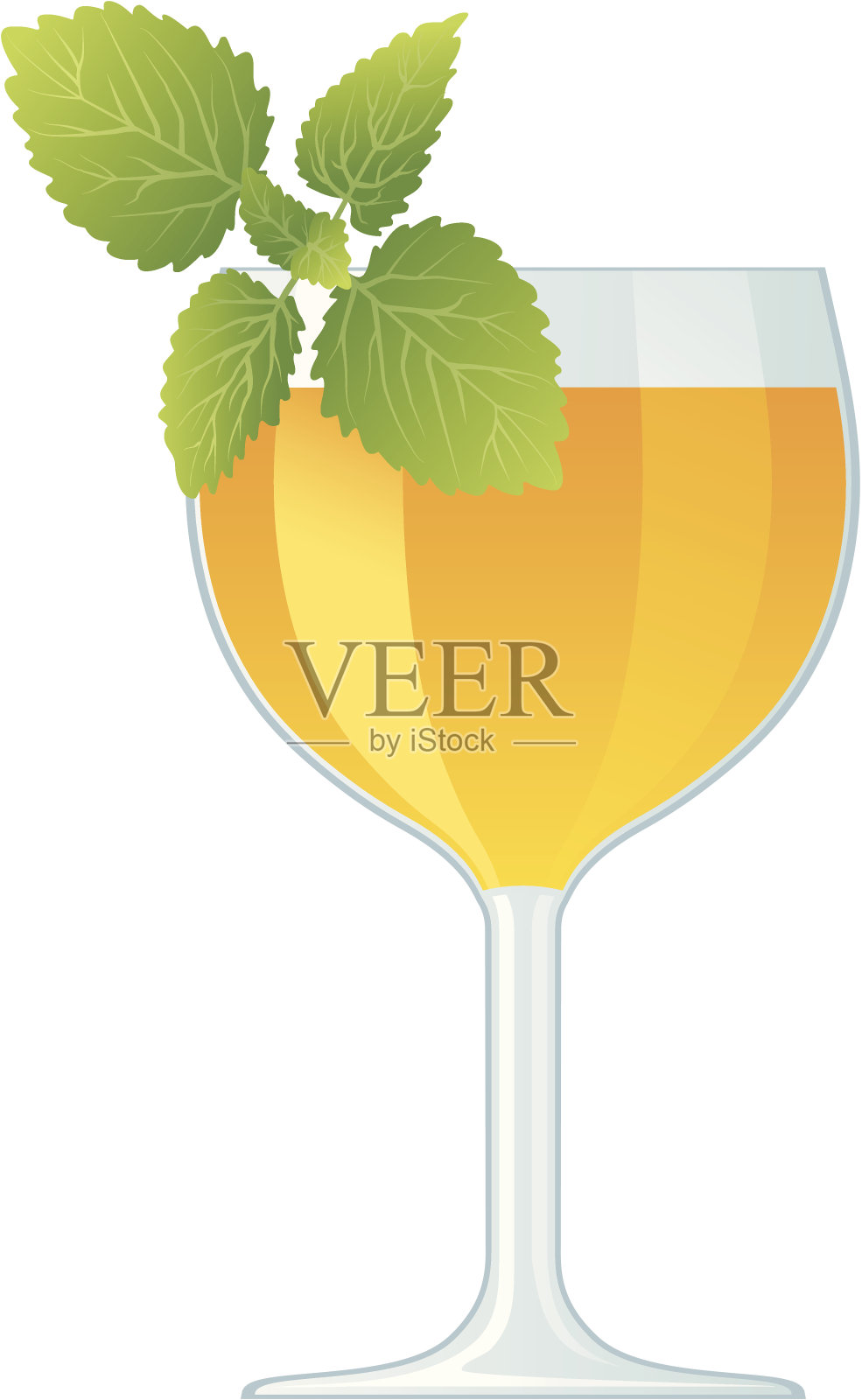 鸡尾酒在玻璃插画图片素材