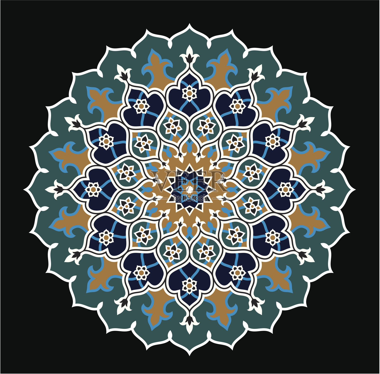 非斯星花装饰插画图片素材