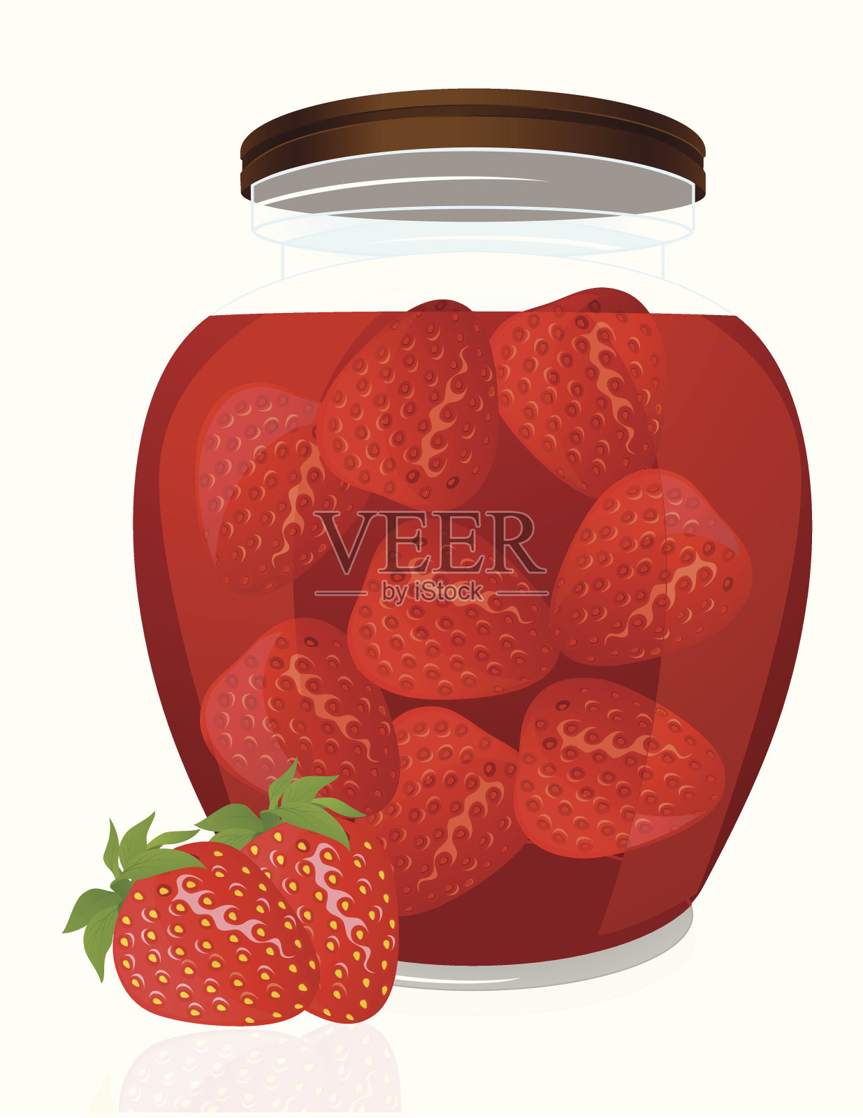 草莓小时插画图片素材