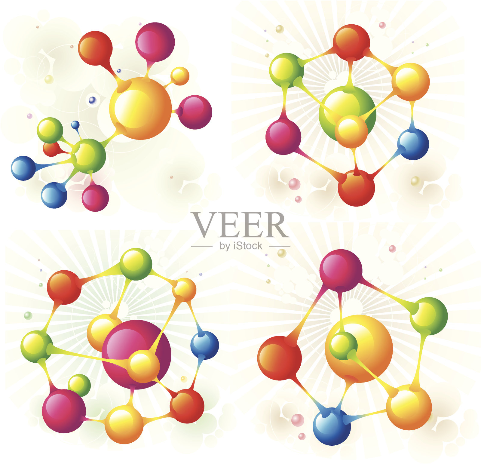 分子结合组插画图片素材