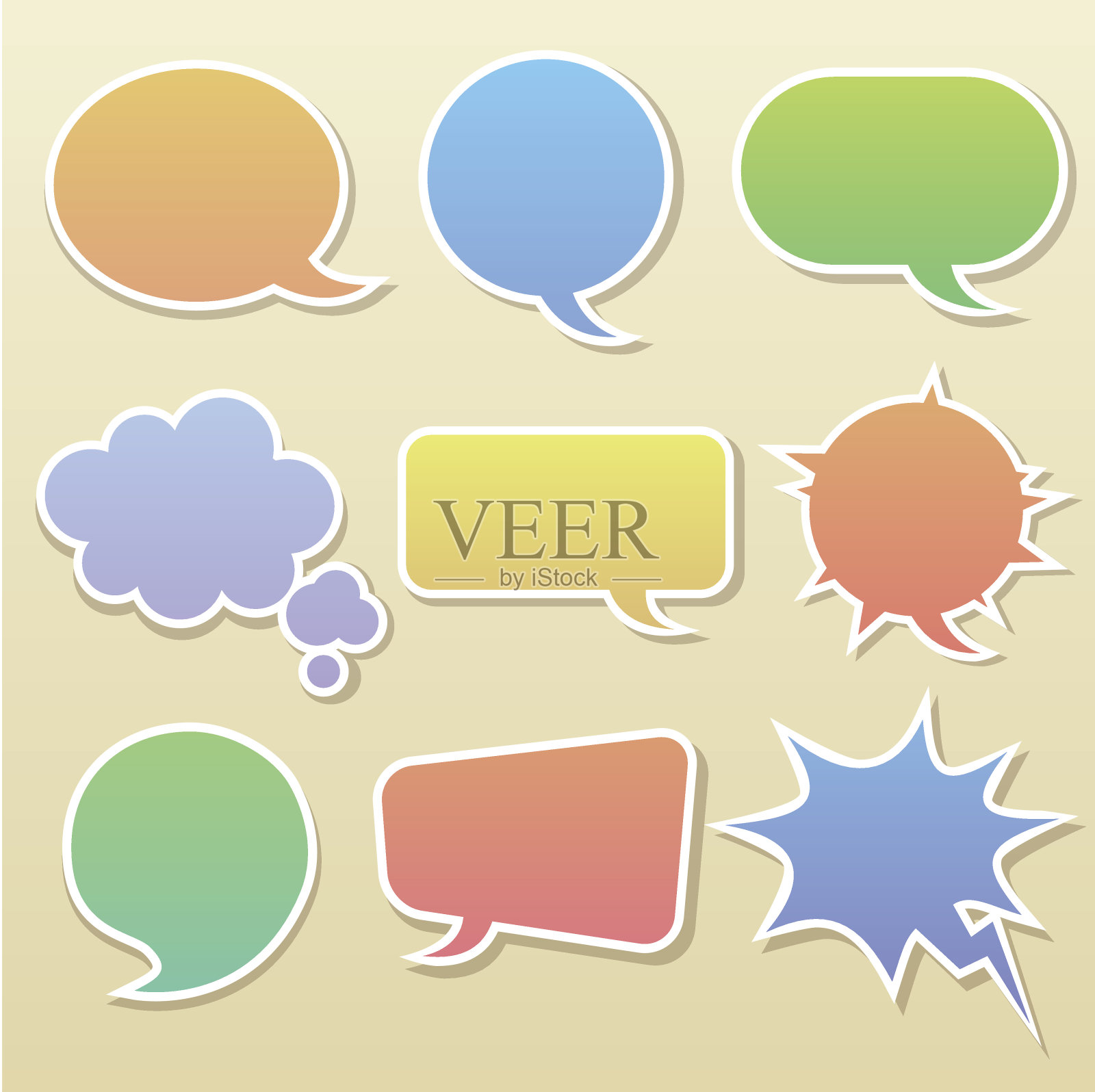 漫画泡泡组插画图片素材