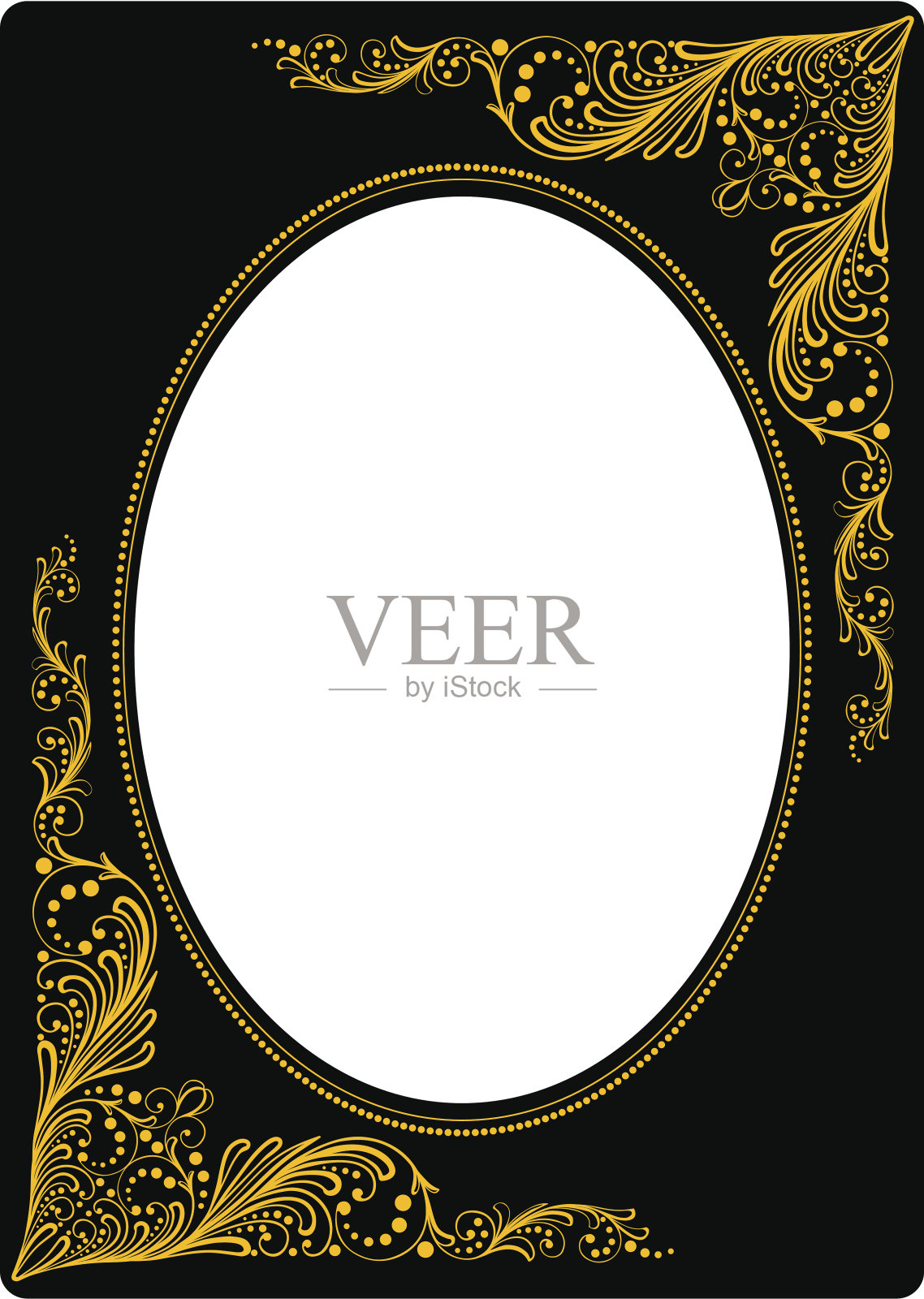 传统的俄罗斯花相框插画图片素材