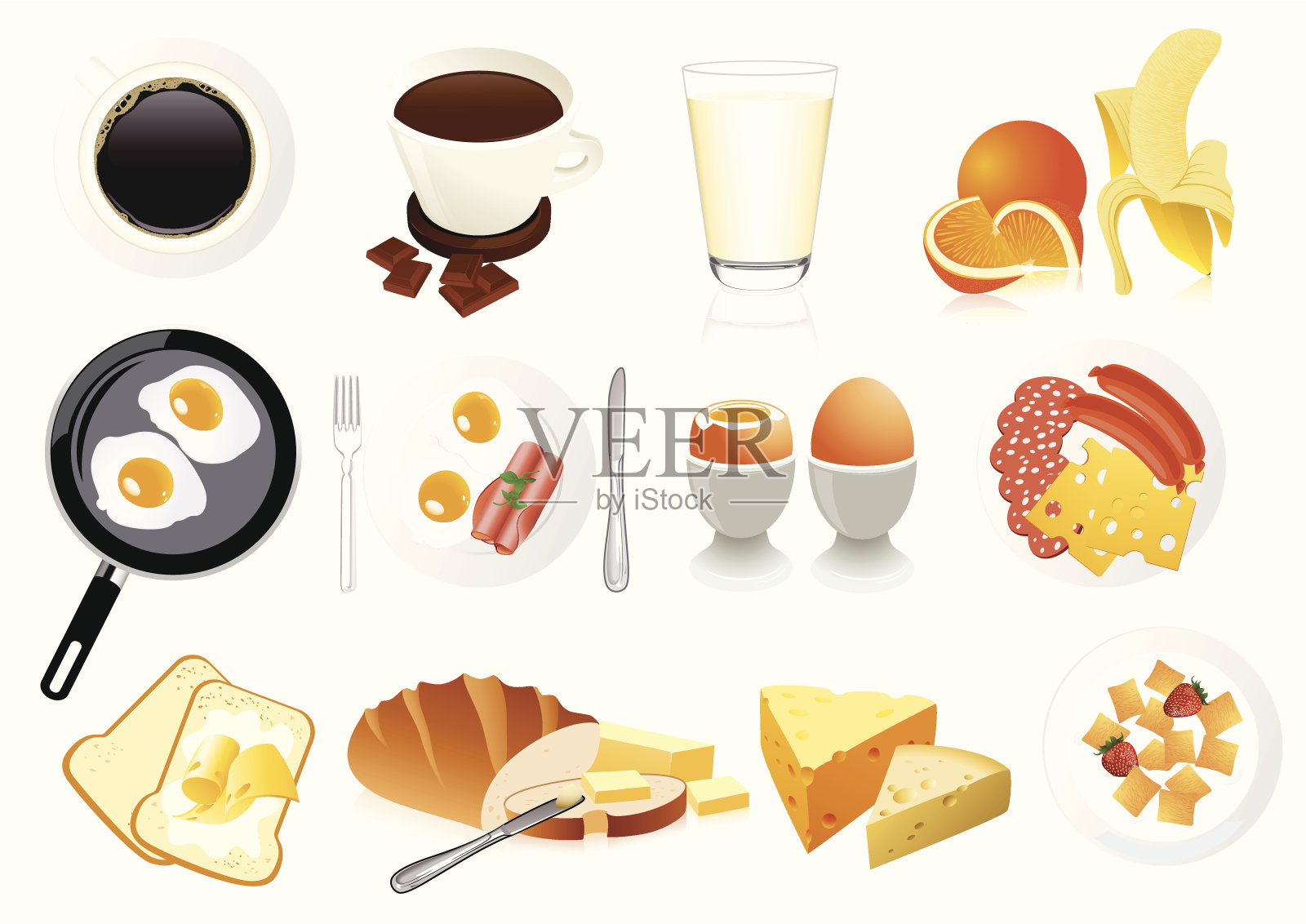 早餐的图标插画图片素材