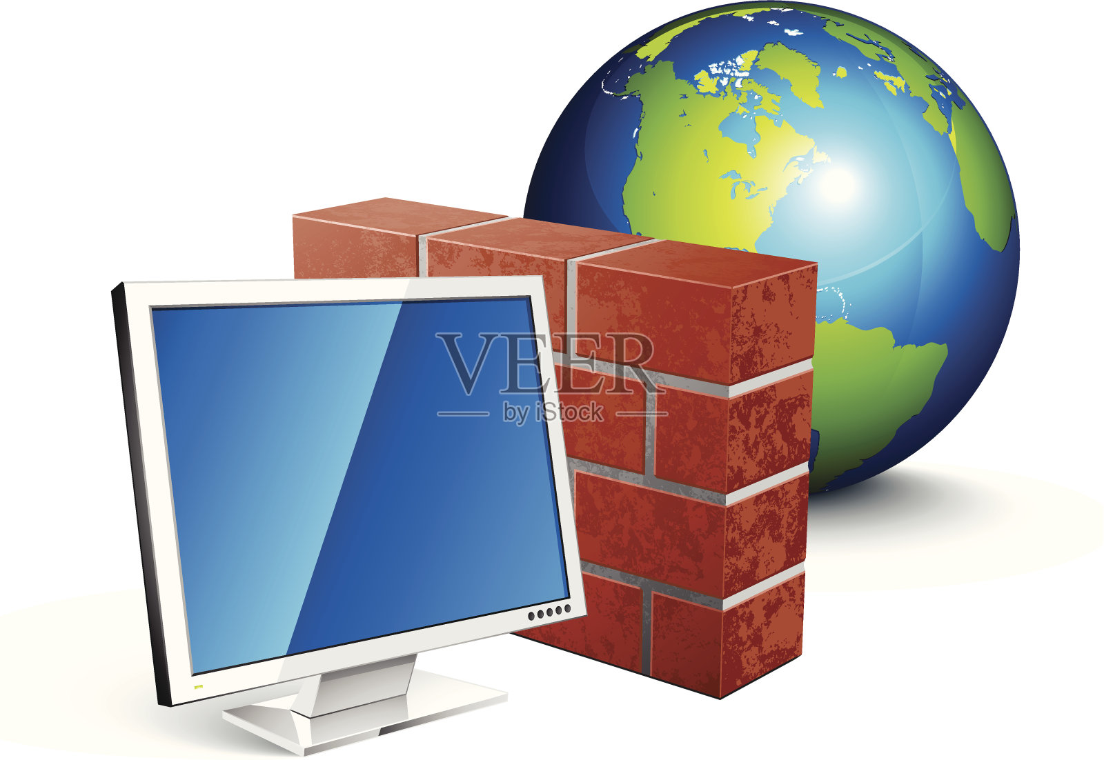 防火墙的概念插画图片素材