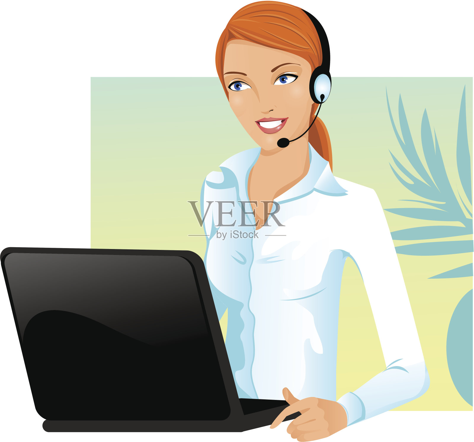 呼叫中心插画图片素材