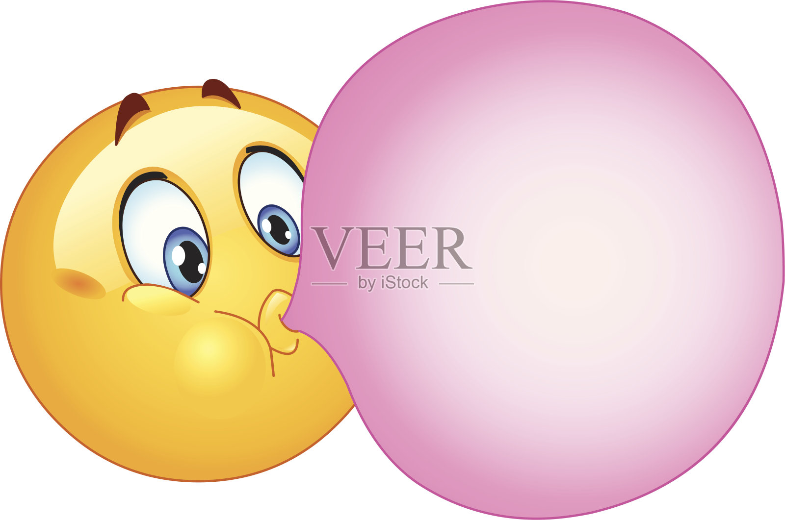 泡泡糖表情符号插画图片素材