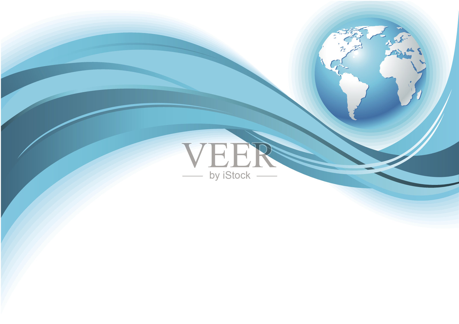 商业世界地图波浪背景插画图片素材